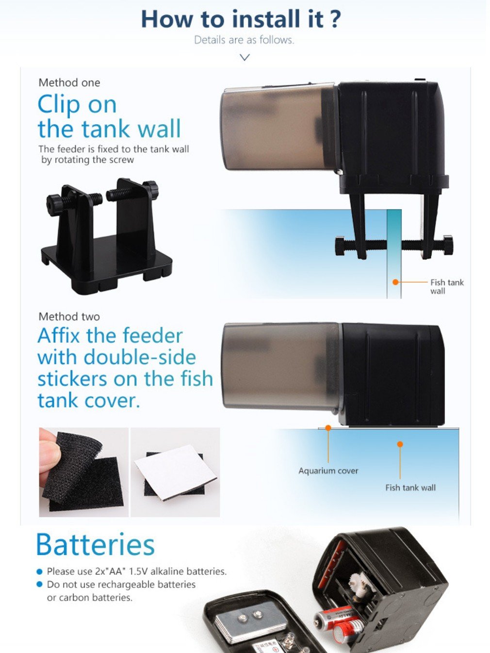 Automatic Fish Feeder for Aquarium - 0.175L Capacity Digital Timer Fish Food Dispenser for Pellets, Flakes & Granules | Perfect for Vacation, Office & Home Fish Tanks