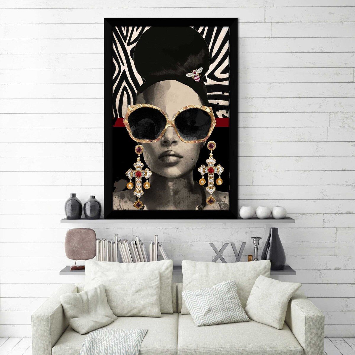 Jodi Print Afrique Model 4 Acrylic Wall Art - Modern African Home Decor for Living Room, Bedroom & Office