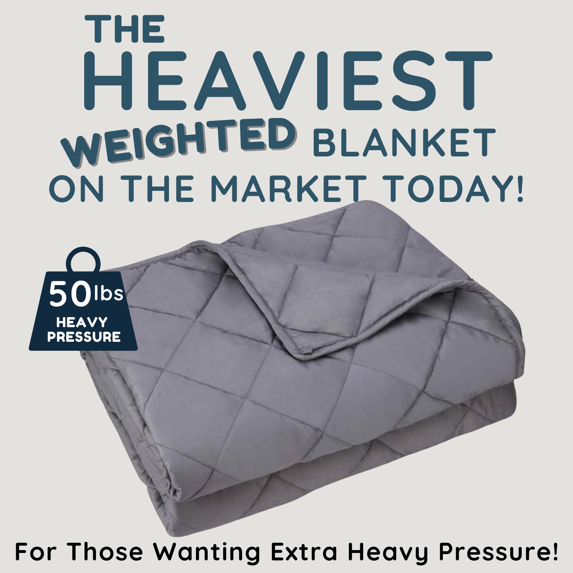 HomeSmart 50lbs Weighted Blanket for King Size Beds - Ultra Heavy Gravity Blanket (104x92 Inches, Grey) - Perfect for Standard & California King Beds - Ideal for Stress Relief, Anxiety, and Better Sleep