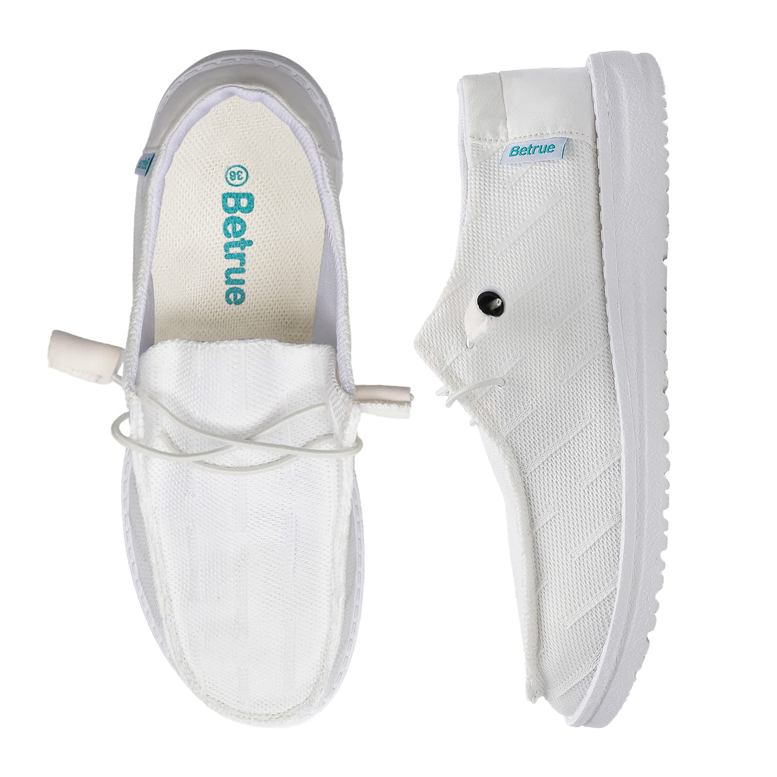 Women's Lightweight Boat Shoes - Breathable Canvas Slip-On Loafers for Casual Wear | Perfect for Sailing, Walking & Summer Outfits