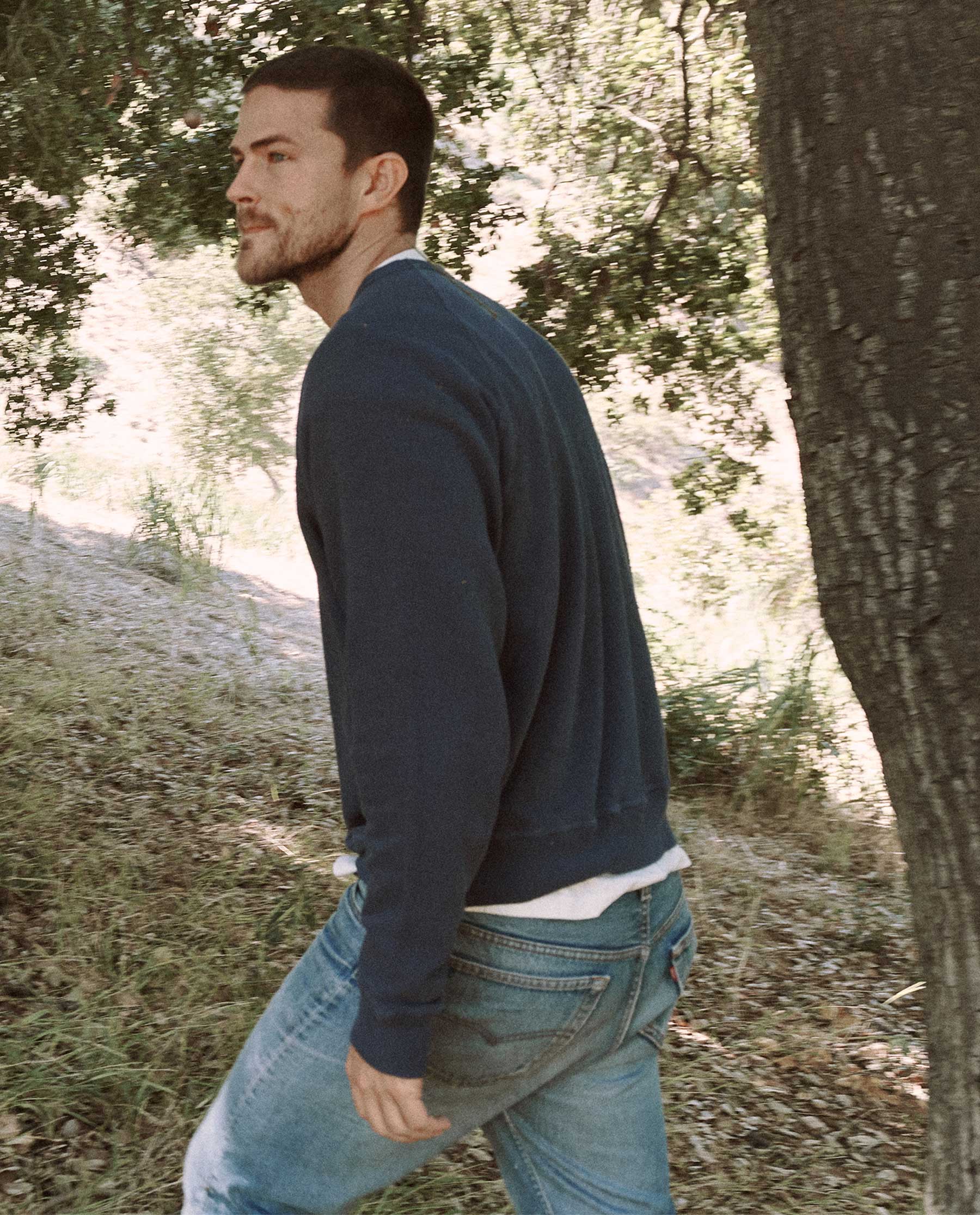 Men's Vintage Washed Navy College Sweatshirt - Comfortable Pullover Hoodie for Casual Wear, Campus Style & Everyday Outfits