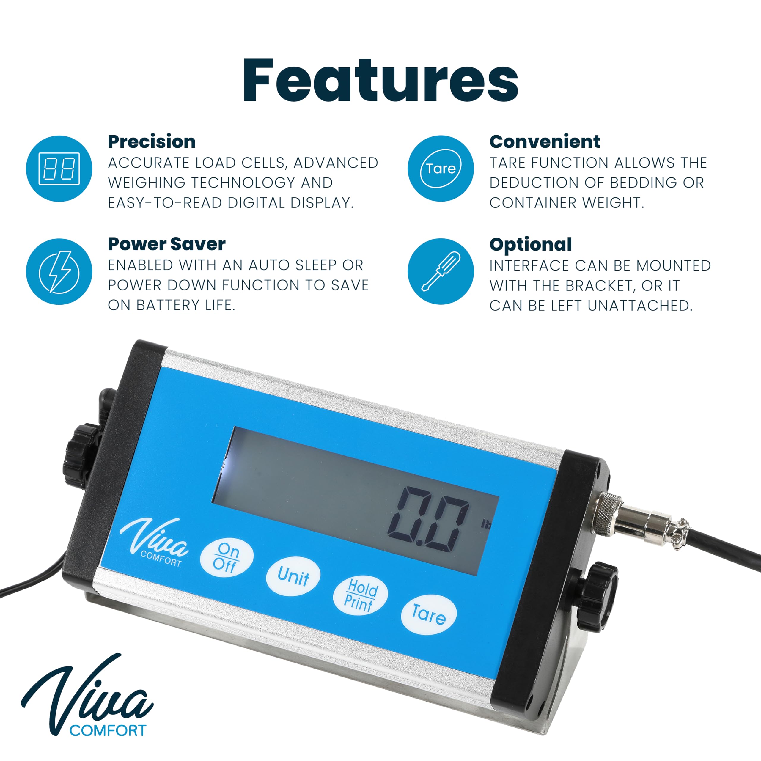 Digital Veterinary Scale for Large Dogs & Livestock - Heavy Duty 660 lbs Capacity (44.09