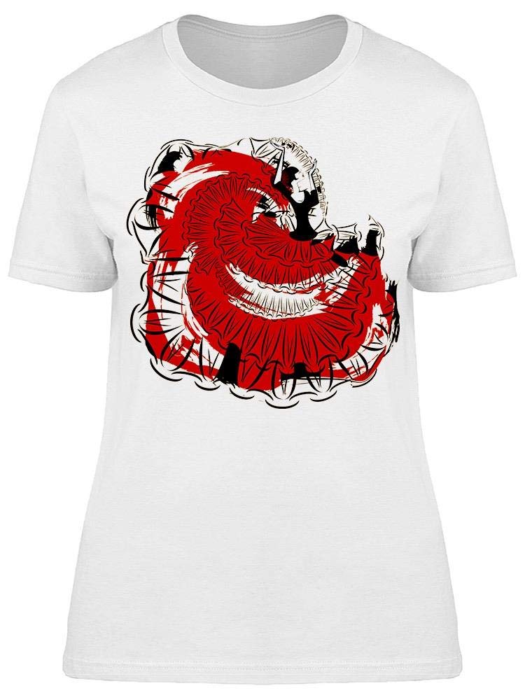 Stylish Red Flamenco Dancer Graphic Tee for Women - Perfect for Dance Performances, Casual Wear & Spanish Theme Parties
