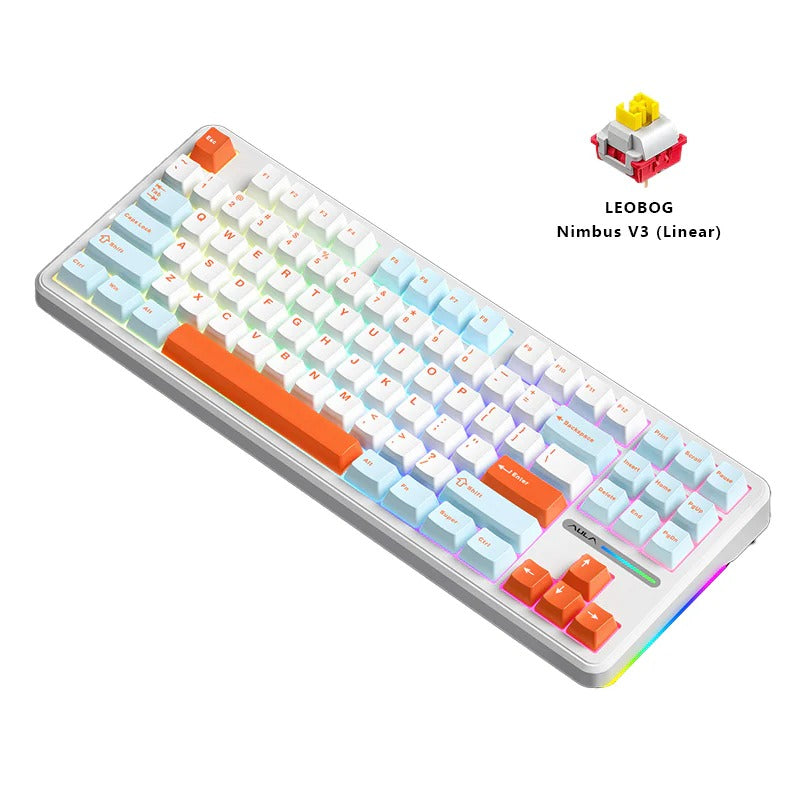 AULA F87 TKL Gaming Mechanical Keyboard - Hot Swappable Gasket Mount, RGB Backlit, 87 Keys Compact Design for PC & Mac - Perfect for Esports, Typing & Office Work