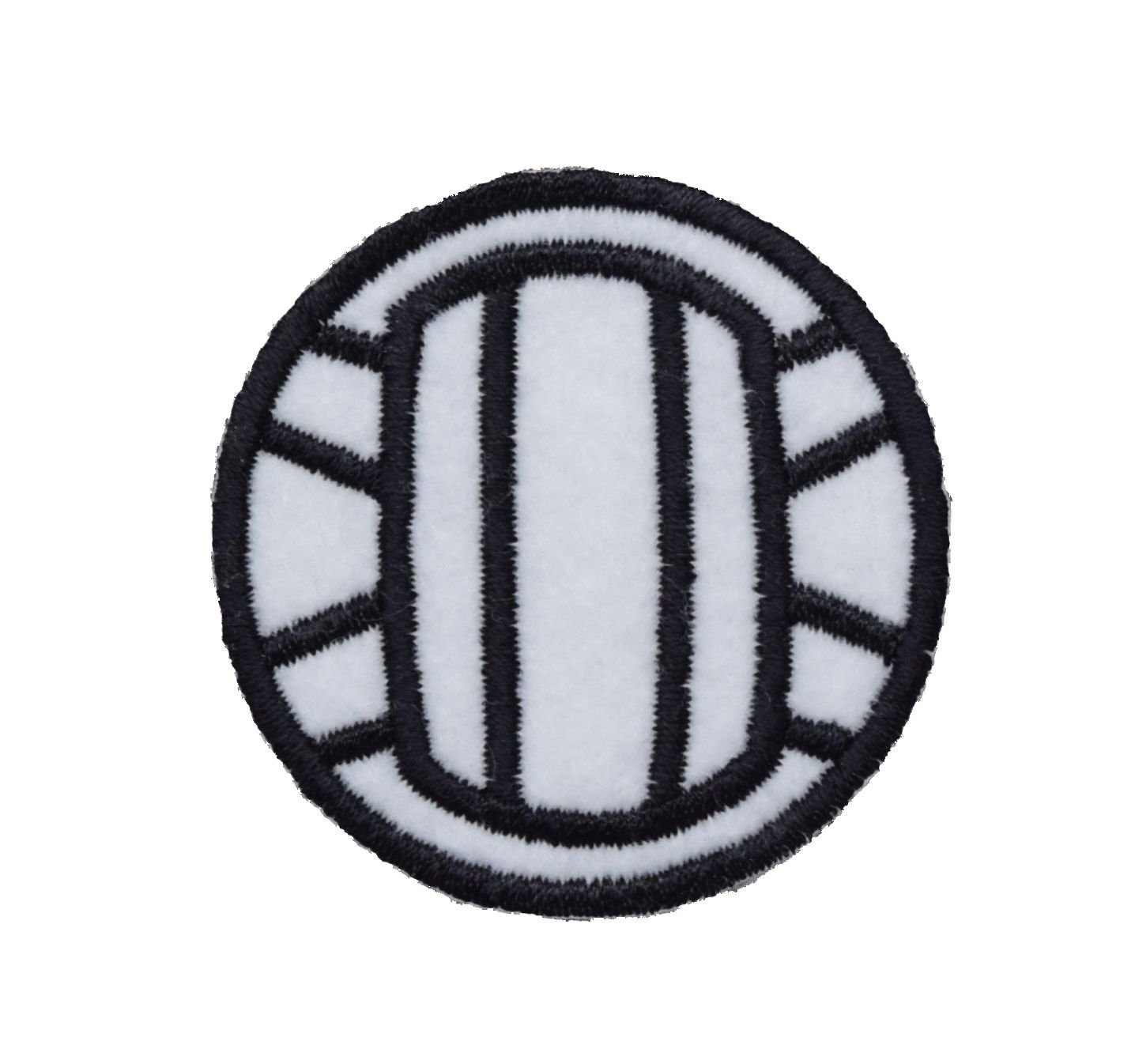 White Volleyball Embroidered Iron-On Patch for Jerseys, Bags & DIY Crafts - Durable Sporty Design for Athletes & Fans
