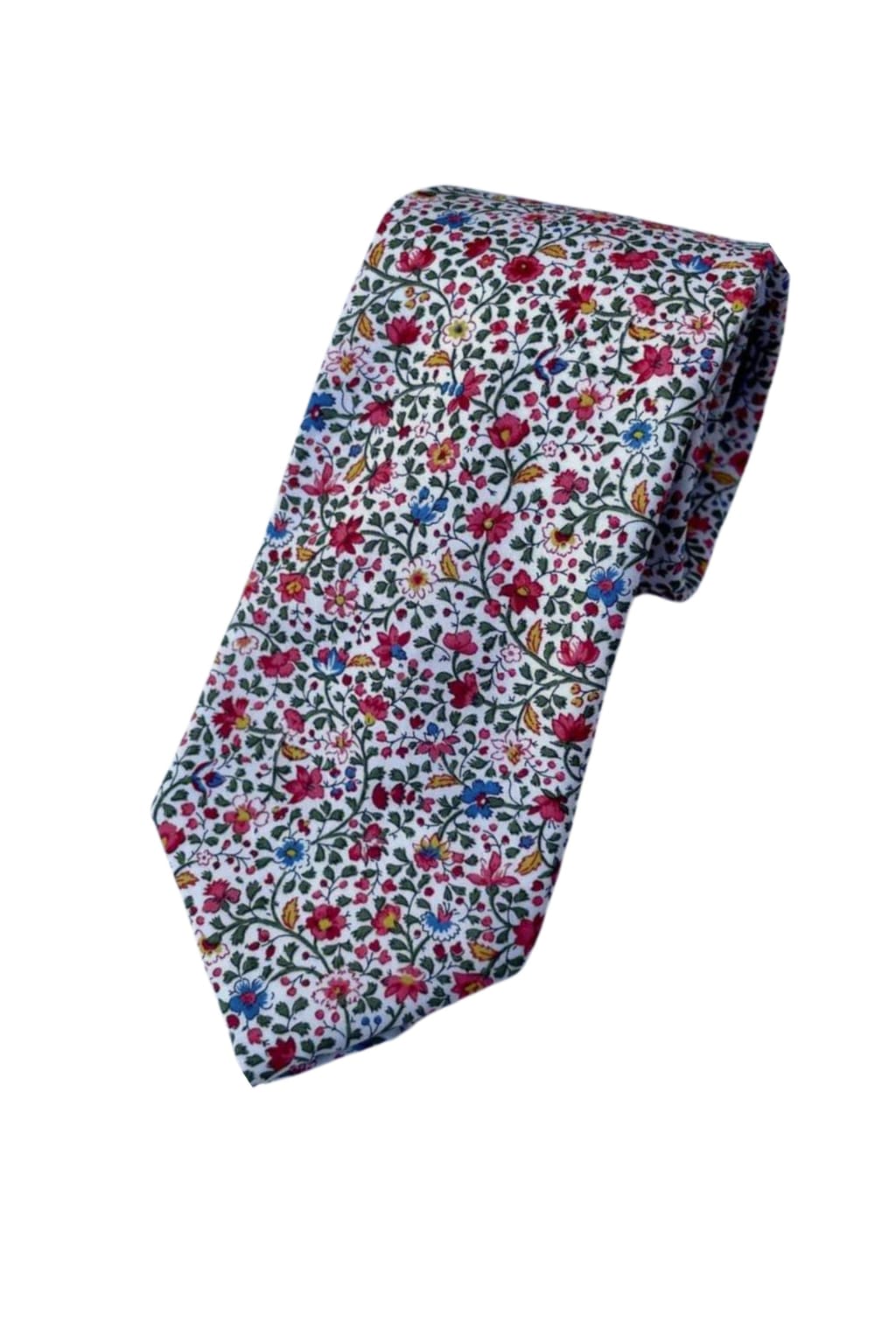 LA Smith 'Katie & Millie' Pink Cotton Tie & Hankie Gift Set - Premium Liberty Fabric - Perfect for Weddings, Bridal Showers & Special Occasions