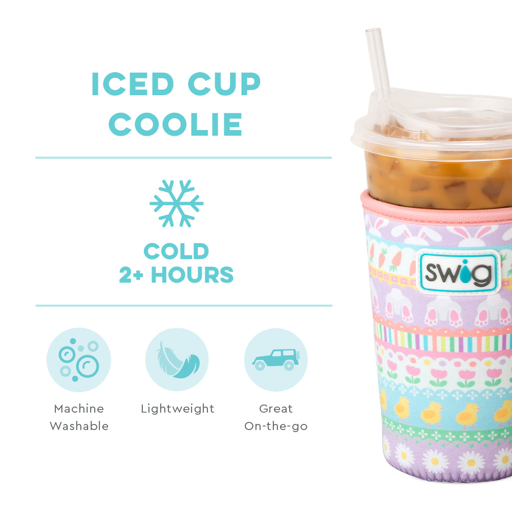 Bunny Trail Medium Iced Cup Coolie - Insulated Coffee Sleeve for 16oz Cups, Perfect for Iced Coffee, Bubble Tea & Cold Drinks - Great for Office, Travel & Outdoor Activities