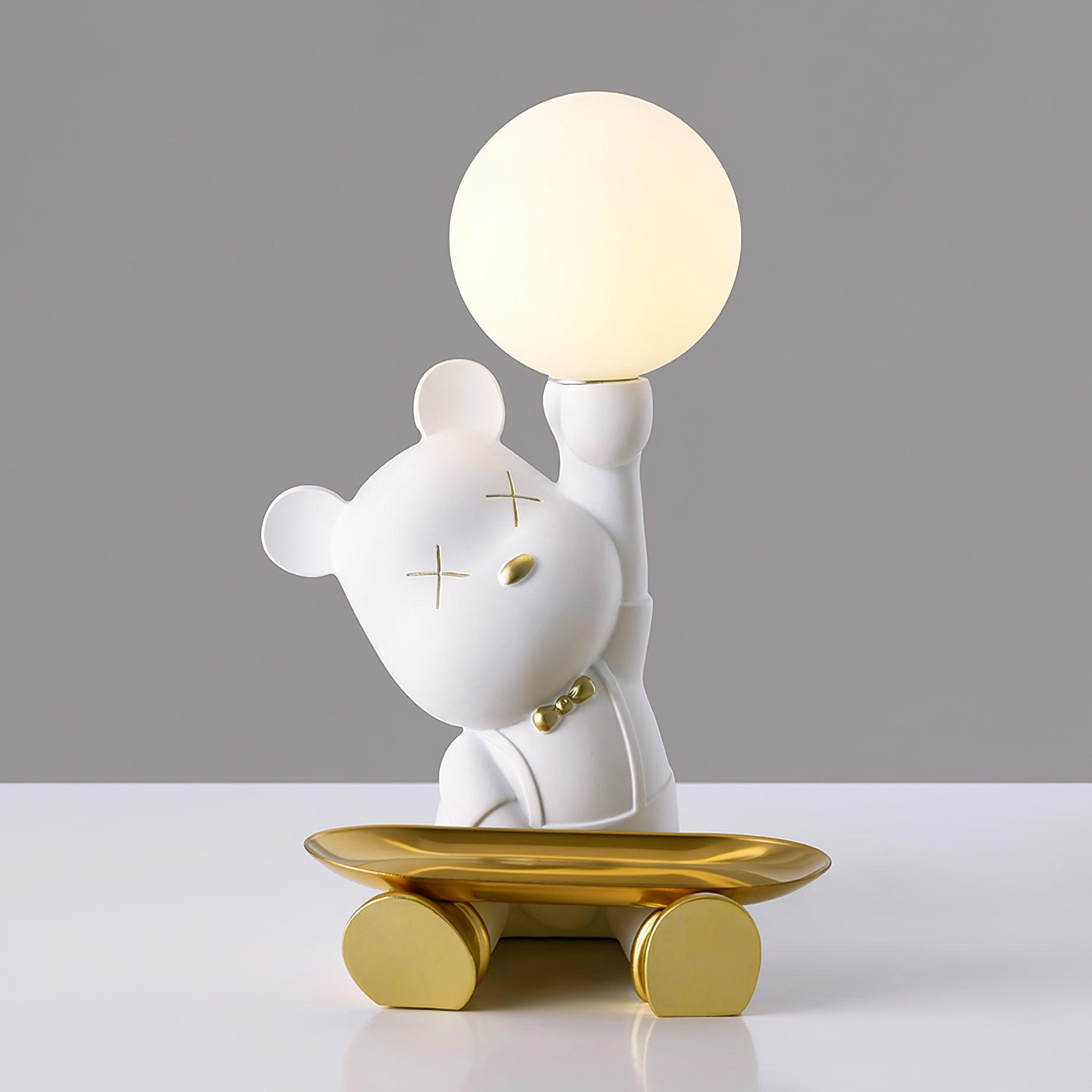 Violent Bear Tray Desk Lamp - Adjustable LED Reading Light with USB Charging Port for Study, Office & Bedroom - Perfect for Night Reading, Working & Home Decor