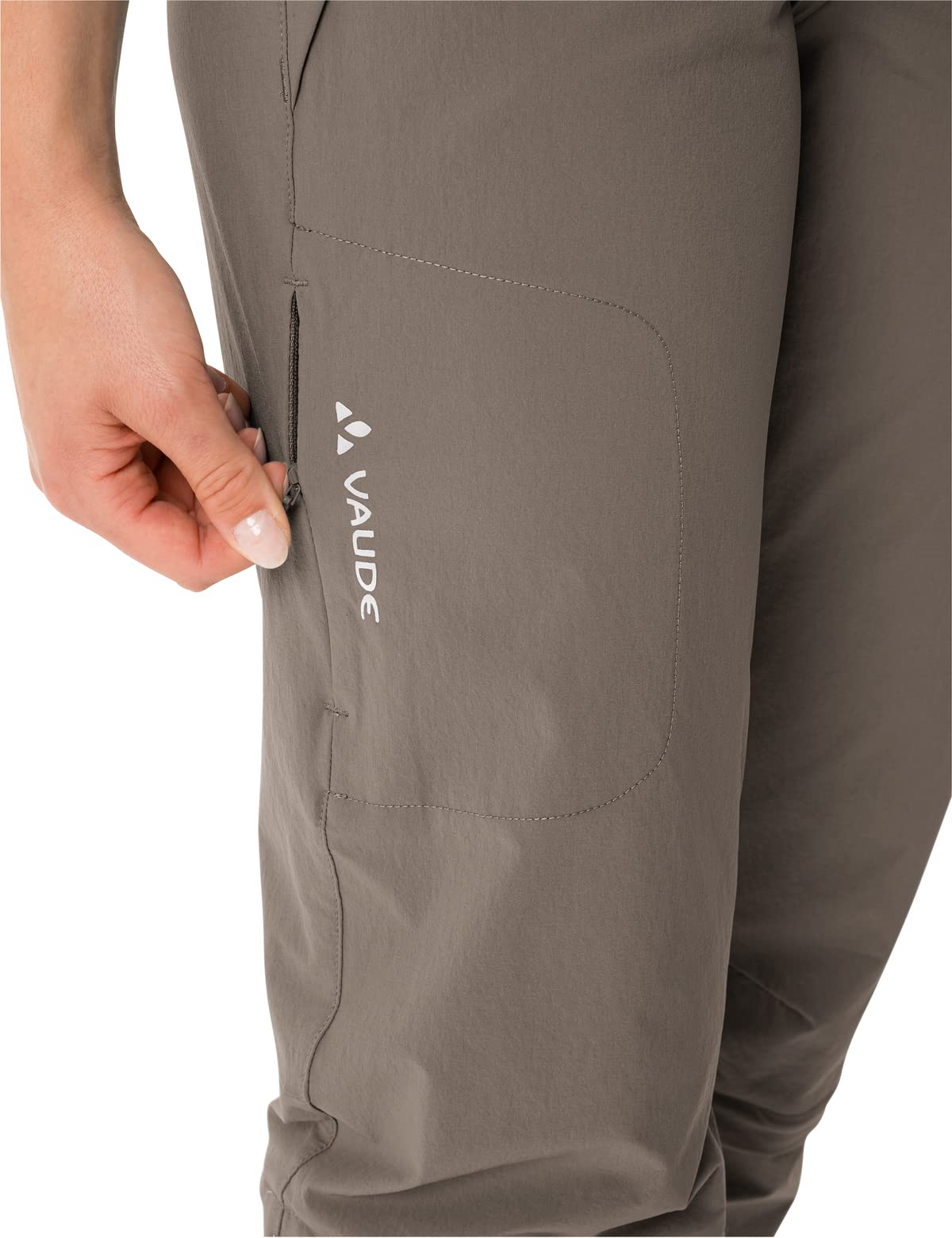 Vaude Women's Farley Stretch Capri T-Zip Pants III - Lightweight Hiking & Travel Pants for Outdoor Adventures