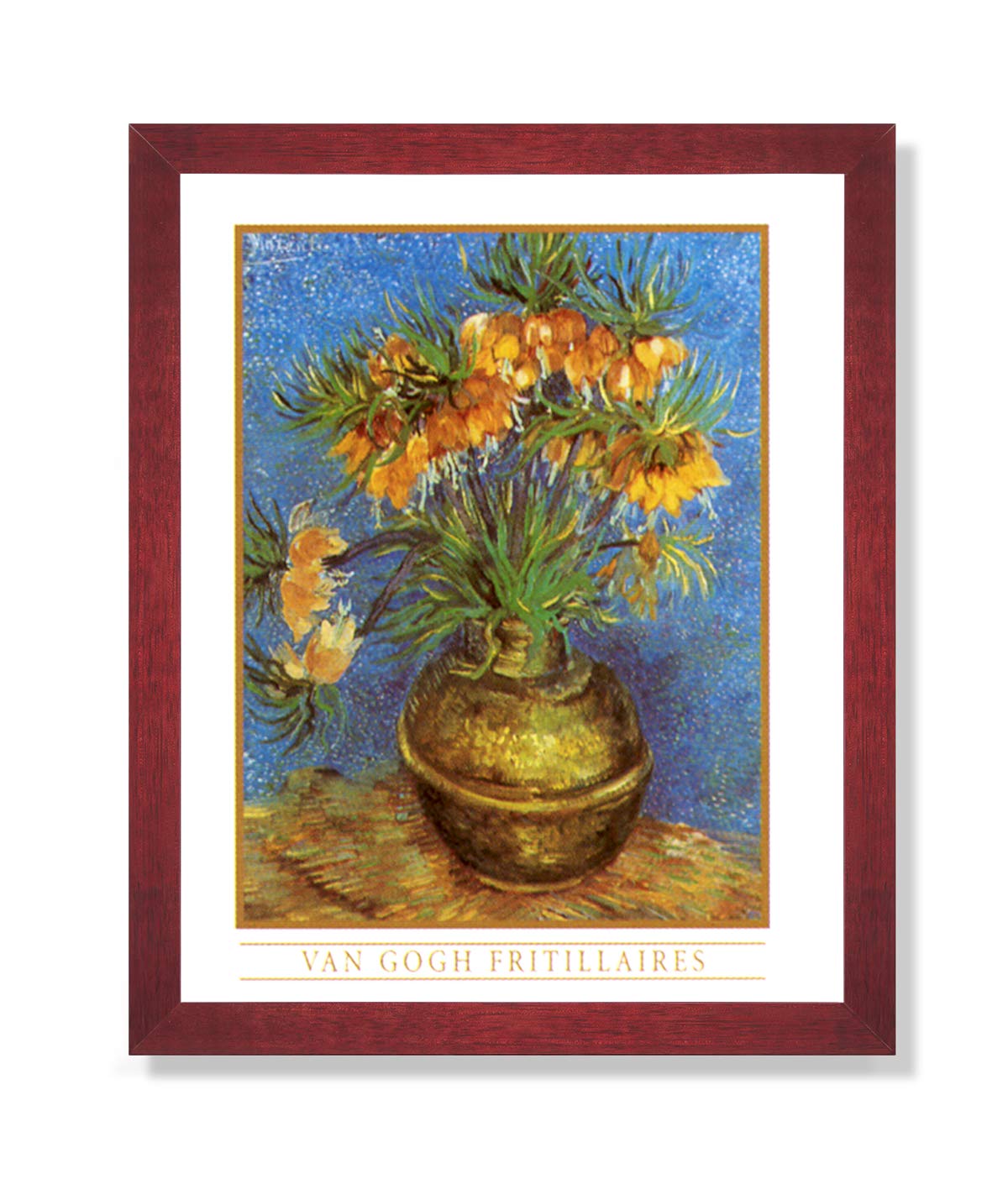 Vincent Van Gogh French Flowers Vase Framed Art Print - Sunflowers Painting Reproduction for Home & Office Wall Decor