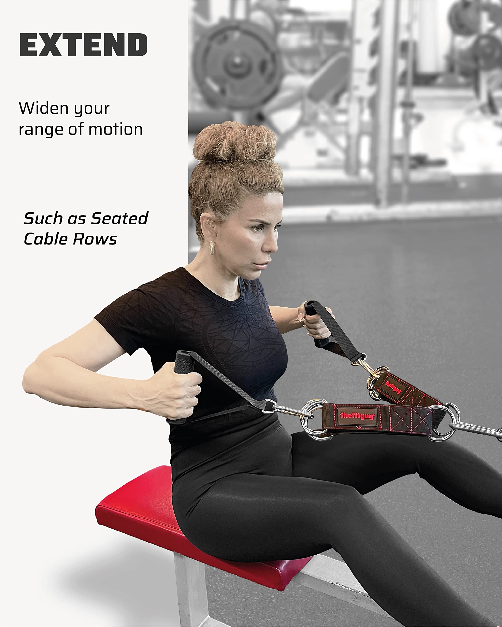 Premium Ergonomic Single Tricep Rope & 2 Multi-Function Straps for Cable Machine Attachments (Includes 5 Durable Metal Snap Hooks) - Perfect for Home Gym, CrossFit, and Strength Training Workouts