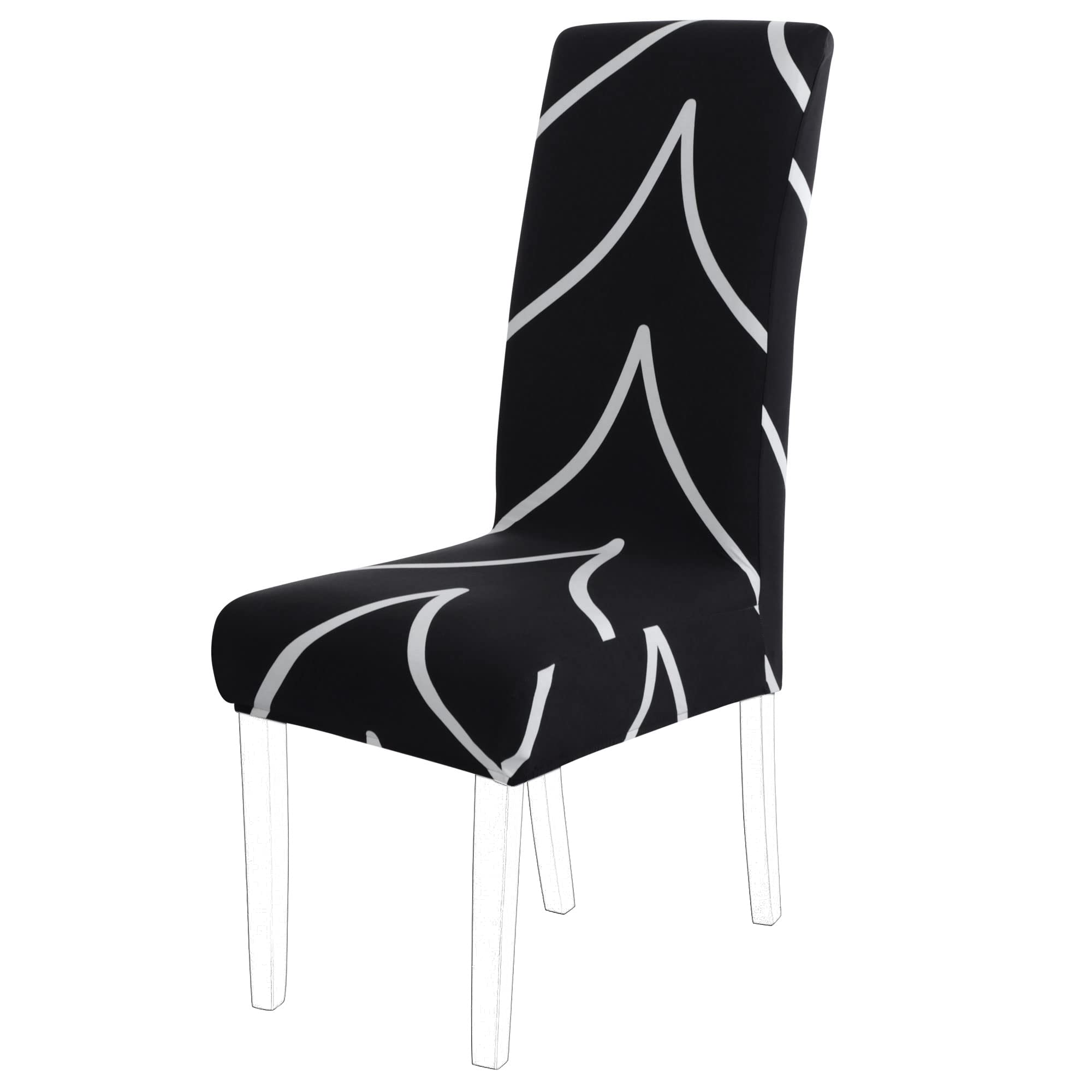 uxcell Stretch Spandex Dining Chair Covers - Medium Black Slipcovers for Kitchen Stools & Chairs | Waterproof Seat Protectors for Home, Dining Room, Party & Wedding Decor