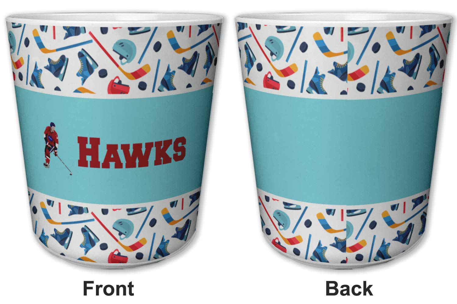 Custom 6oz Plastic Hockey Tumbler - Personalized Sports Drink Cup with Lid & Straw - Perfect for Hockey Games, Team Parties & Outdoor Activities
