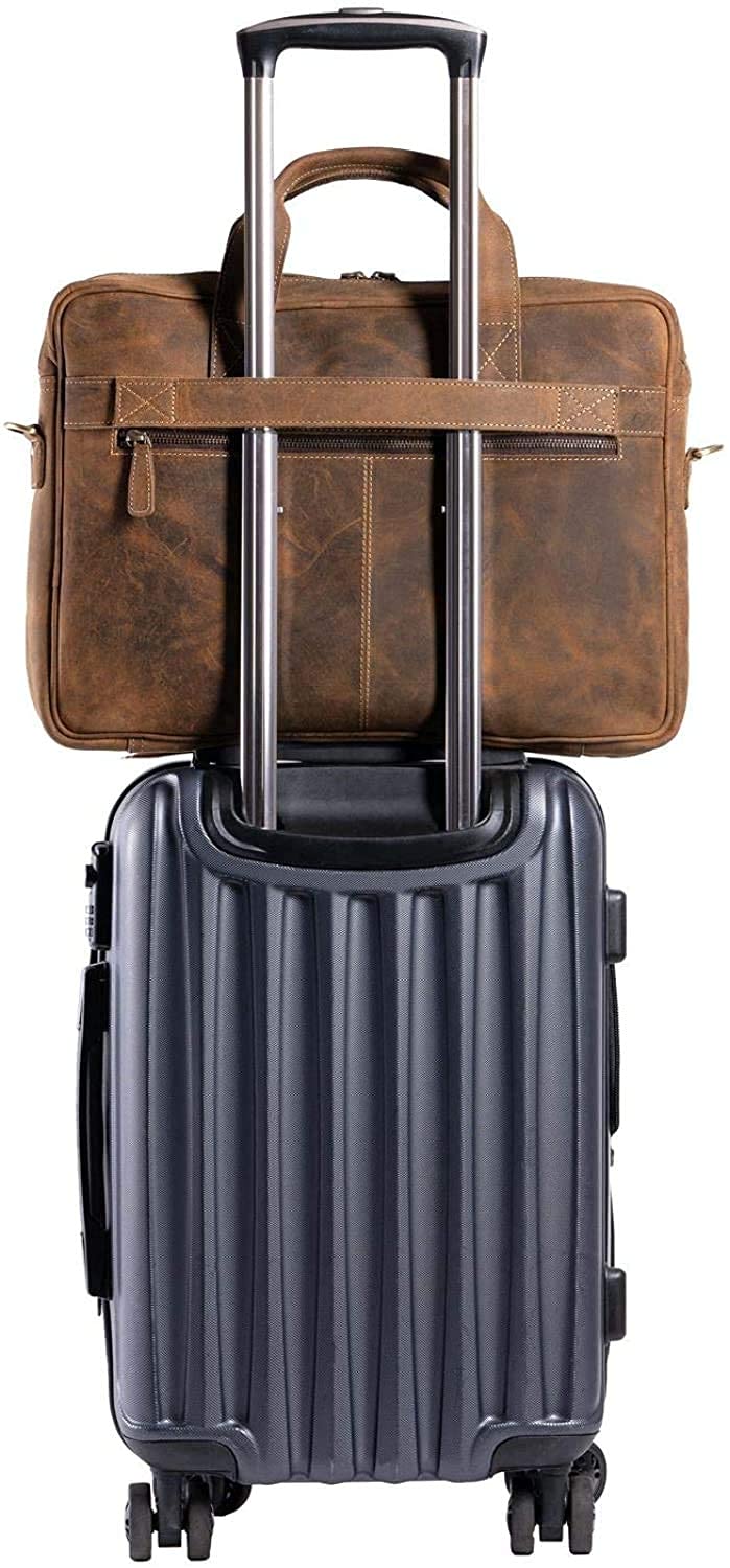 Handmade Leather Journal with Lined Paper & 18 Inch Laptop Messenger Bag - Premium Leather Briefcase Combo for Men & Women | Perfect for Office, Travel & Business Professionals