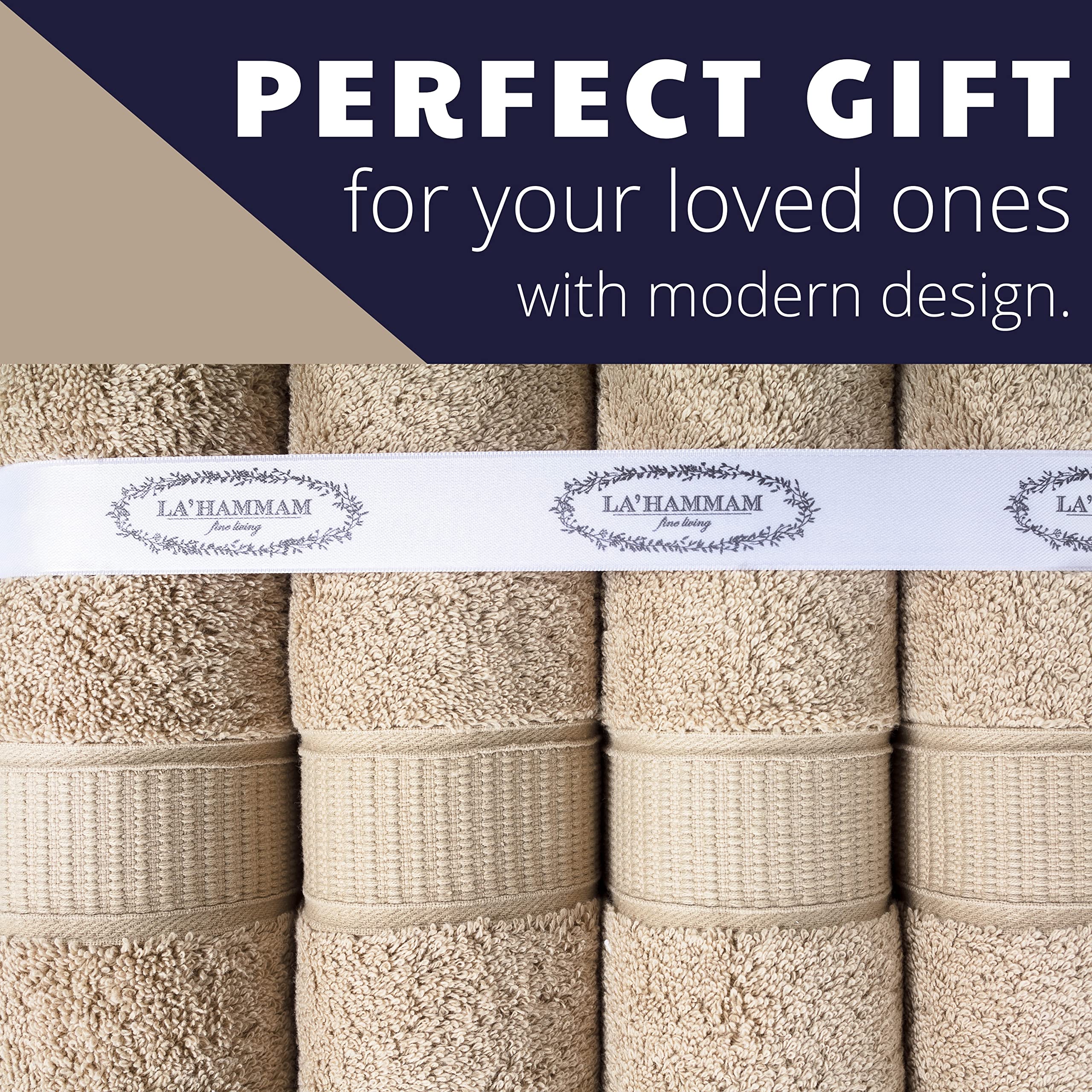 **Personalized Monogrammed Towels - 2 Pack Luxury 100% Turkish Cotton Washcloths for Bathroom, Spa, Gym & Travel | Soft & Absorbent Face & Body Towels for Adults & Baby | Perfect for Hotels, College Dorms & Home Decor (Beige)**
