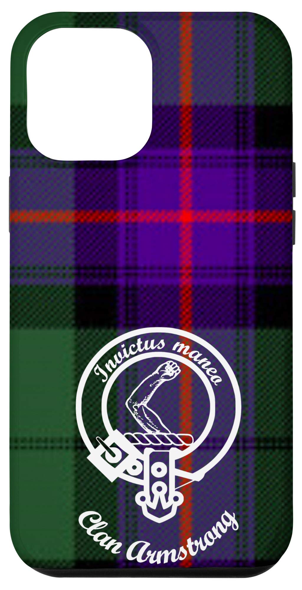 iPhone 12 Pro Max Case with Scottish Tartan Clan Crest - Armstrong Surname Design - Durable Protective Cover for Everyday Use & Travel