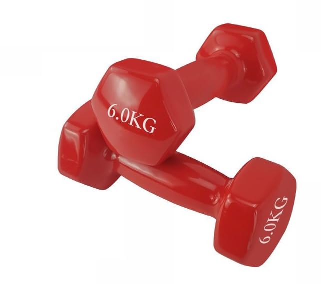6kg Vinyl Dumbbell Pair - Gym & Home Fitness Weights for Strength Training, Toning & Workouts | Ideal for CrossFit, HIIT & Weightlifting