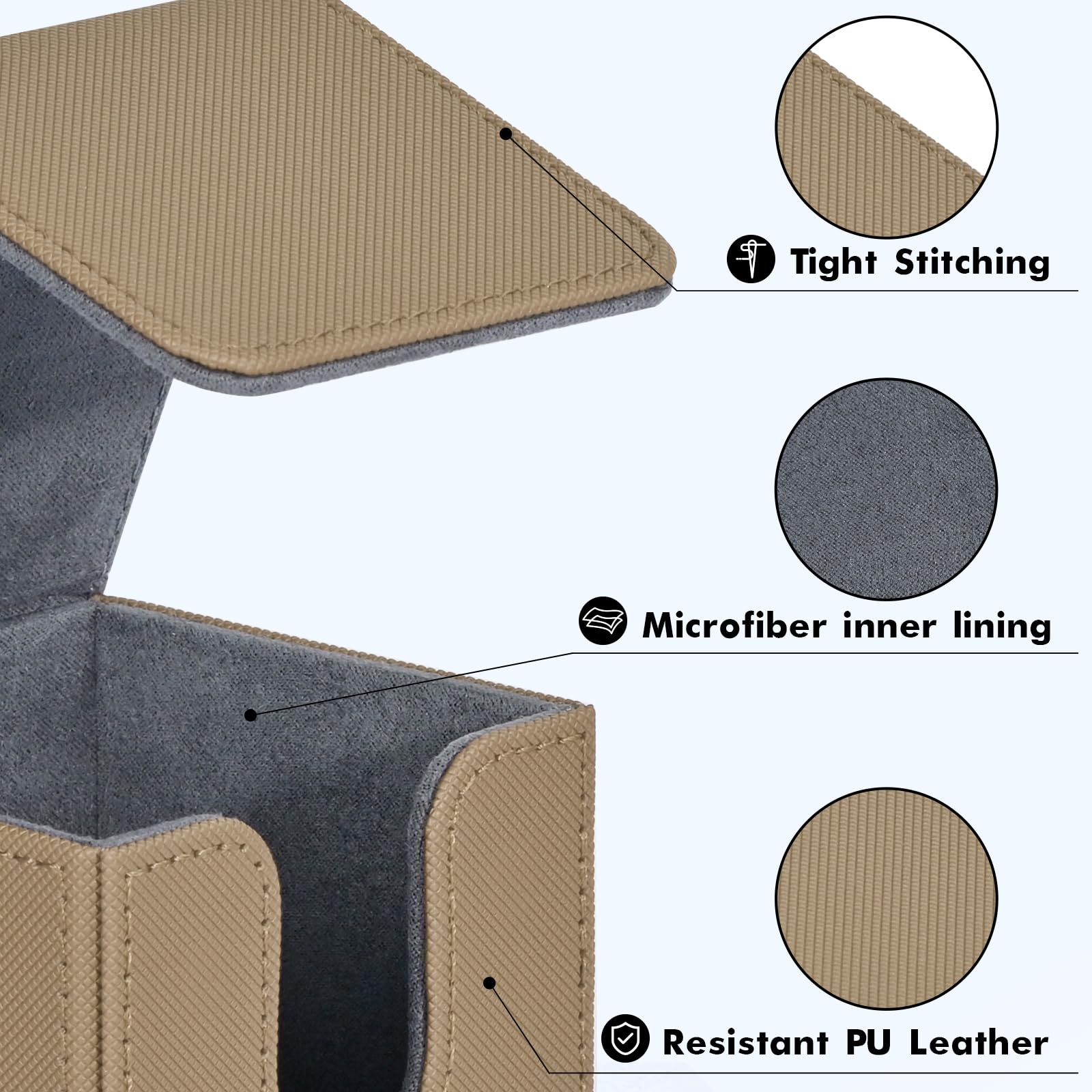 Premium PU Leather Magnetic Card Deck Box for MTG, YuGiOh & TCG - Holds 100+ Sleeved Cards | Durable Trading Card Storage Case for Magic, Pokémon & CCG Games | Perfect for Tournaments, Travel & Collectors (Brown)