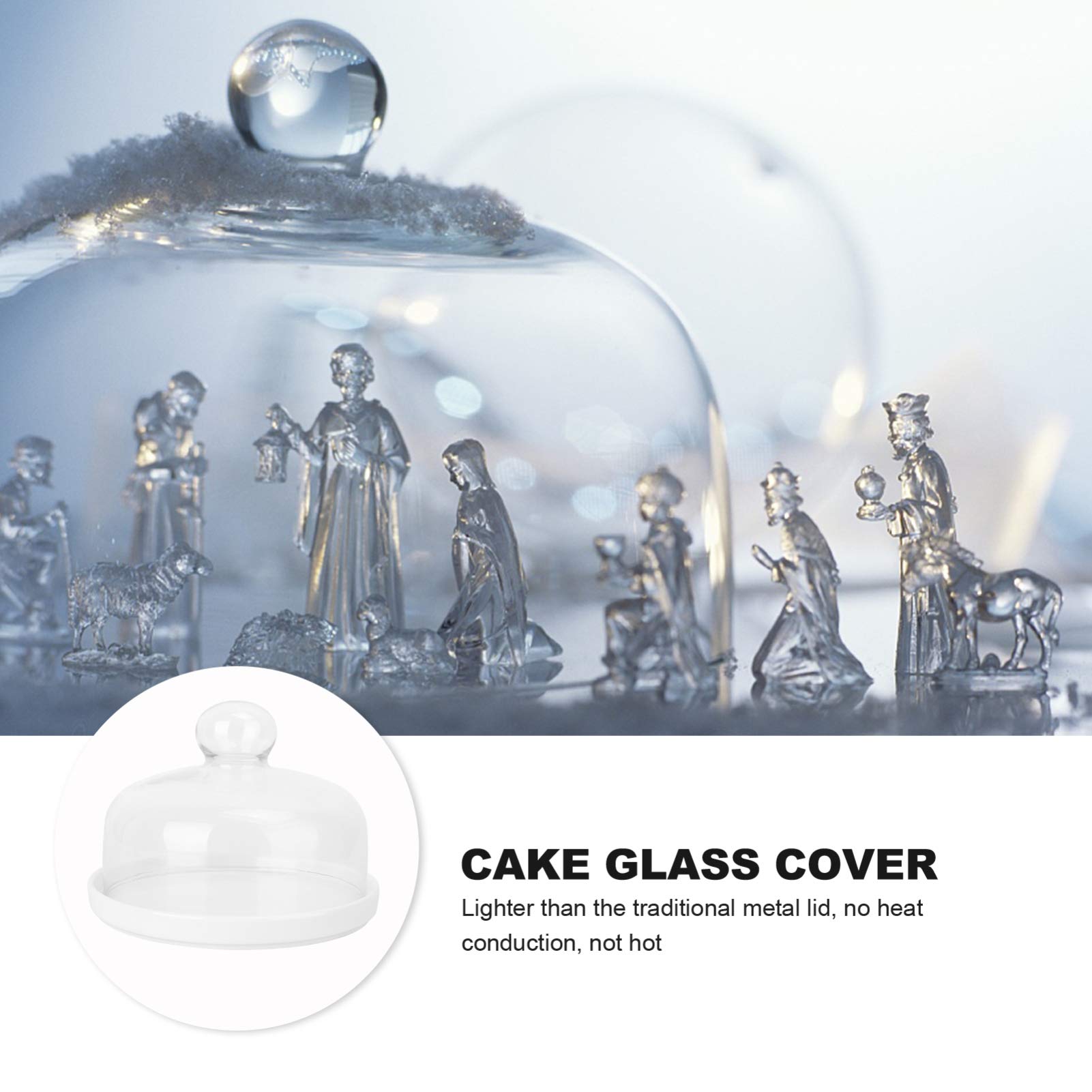 Glass Cake Dome Cover - 1 Set Round Mini Dessert Stand with Glass Tray for Cake Display, Baking, and Kitchen Decor | Safe & Stylish for Parties, Weddings, and Home Use