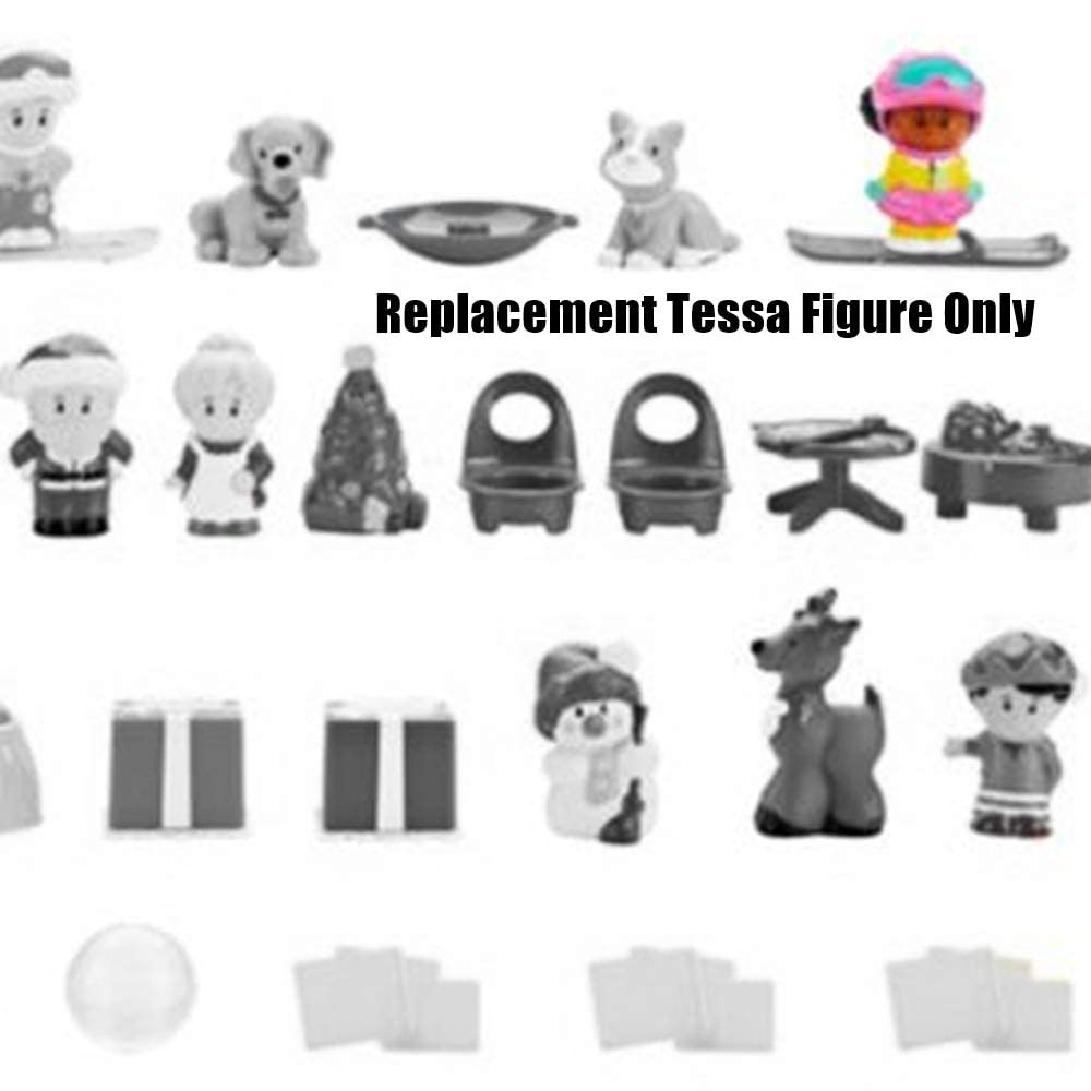 Fisher-Price Little People Advent Calendar Replacement Figure - Tessa in Pink & Yellow Snowboard Outfit (DGF96) | Perfect for Holiday Play, Christmas Decorations & Collectible Displays