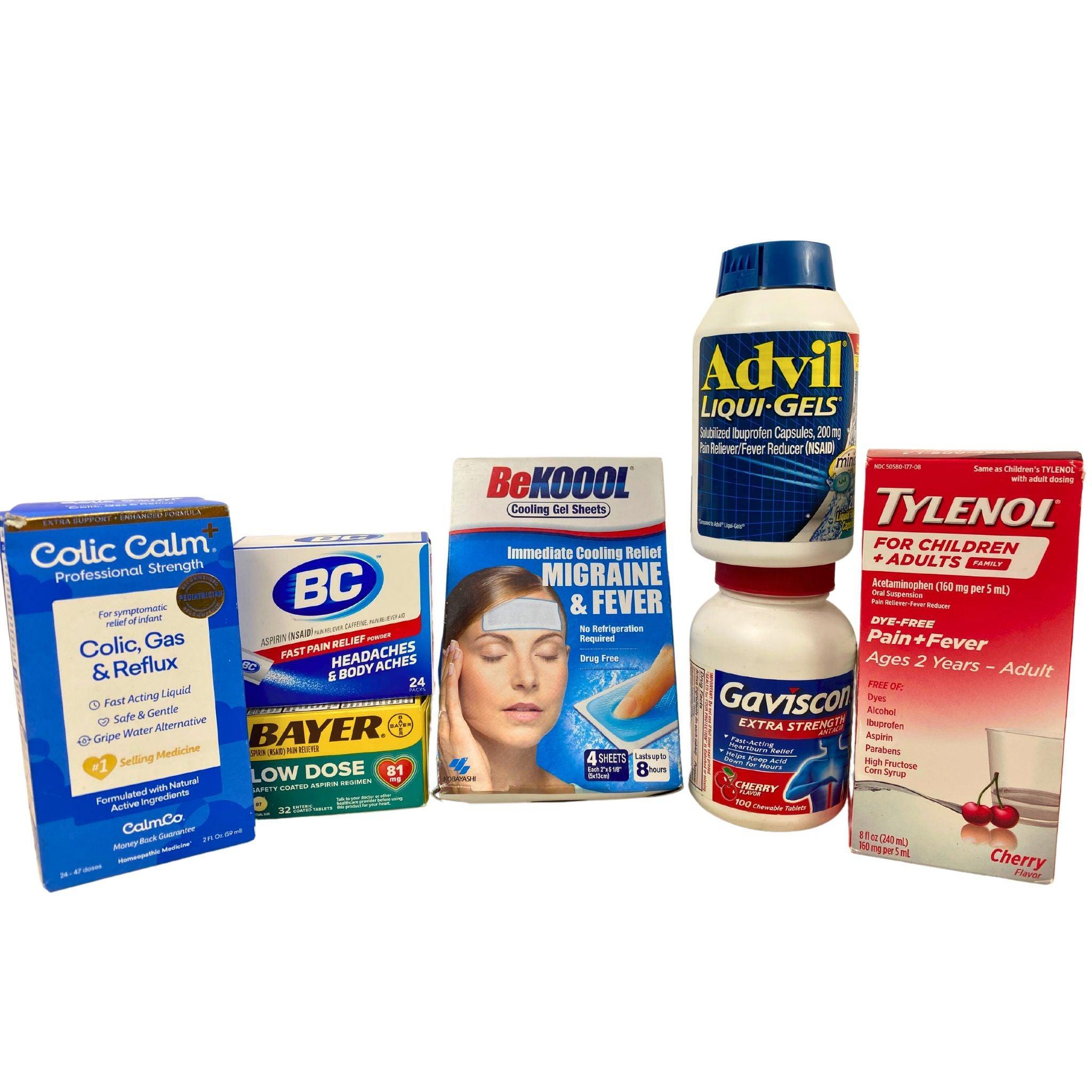 Relief Mix Pain Relief Tablets - May Include Aleve, Children's Advil, Migraine Relief & Tylenol (50 Count) - Perfect for Headaches, Muscle Pain & Family First Aid Kit