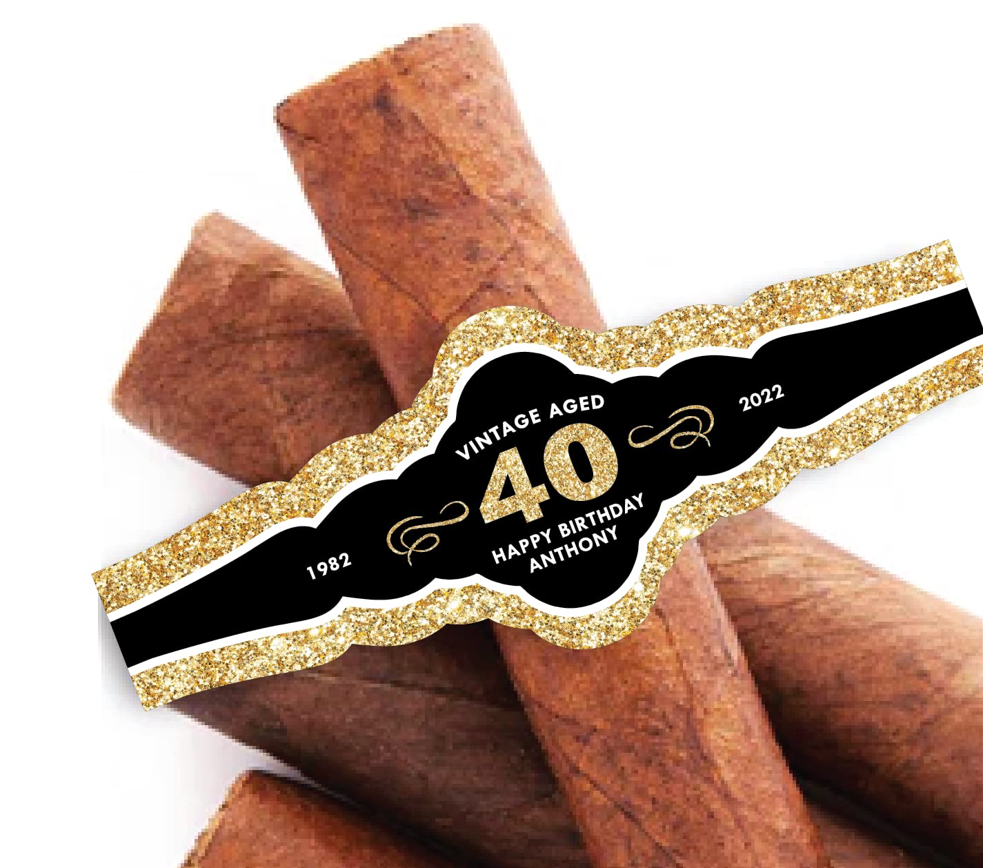 Personalized Birthday Cigar Bands Set of 16 - Custom Cigar Labels for Birthday Celebrations, Party Decorations & Milestone Events - Perfect for 40th, 50th Birthday Parties & Groomsmen Gifts
