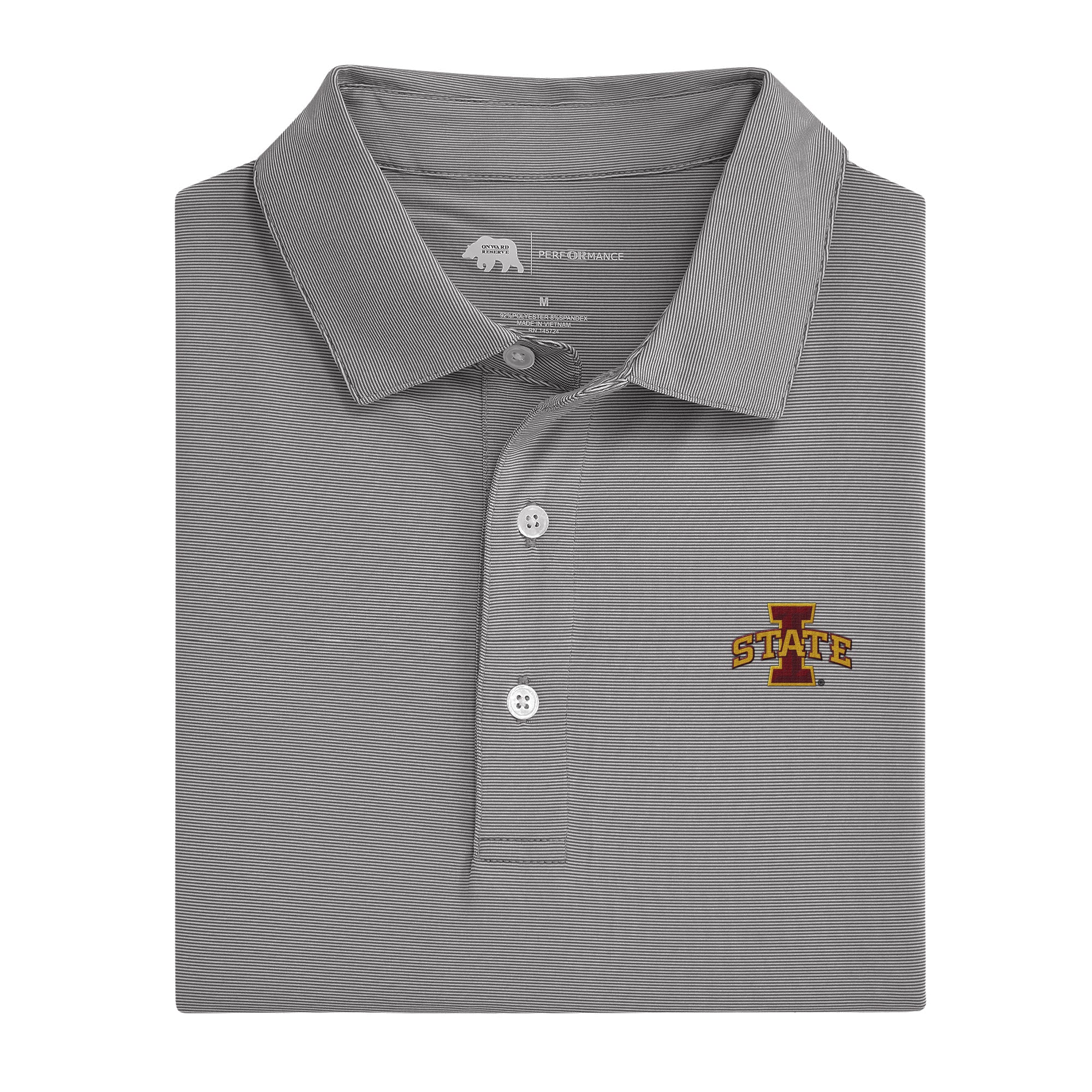 Iowa State Performance Polo - Hairline Stripe Design for Men & Women | Moisture-Wicking Golf Shirt | Comfortable Athletic Wear for Golf, Tennis & Casual Outings