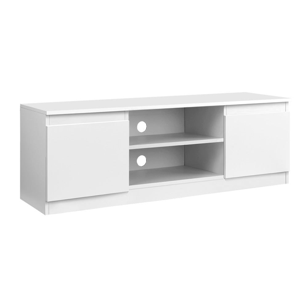 Artiss 120cm White Anita TV Stand with Storage - Modern Entertainment Center for Living Room, Bedroom & Home Theater