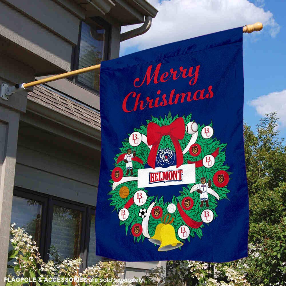 Belmont Bruins Happy Holidays Christmas Banner Flag - Perfect for Home Decor, Parties & School Events
