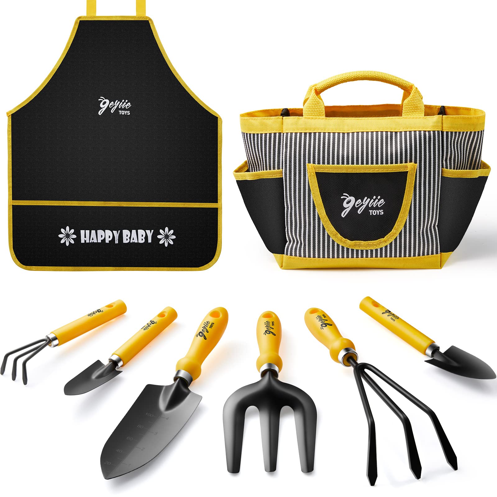 **Kids Gardening Tool Set with Bag - 8PCS Rake, Fork, Shovel & Trowel - Outdoor Gardening Toys for Boys & Girls Ages 6+ - Perfect for Planting Flowers, Learning Gardening & Outdoor Play**