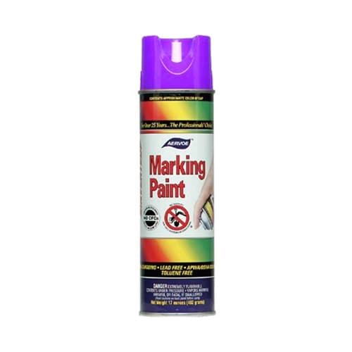 Aervoe 212 17 oz. Purple Survey Marking Paint - High-Visibility Temporary Spray Paint for Construction, Landscaping & Utility Marking - Ideal for Concrete, Grass & Dirt Surfaces