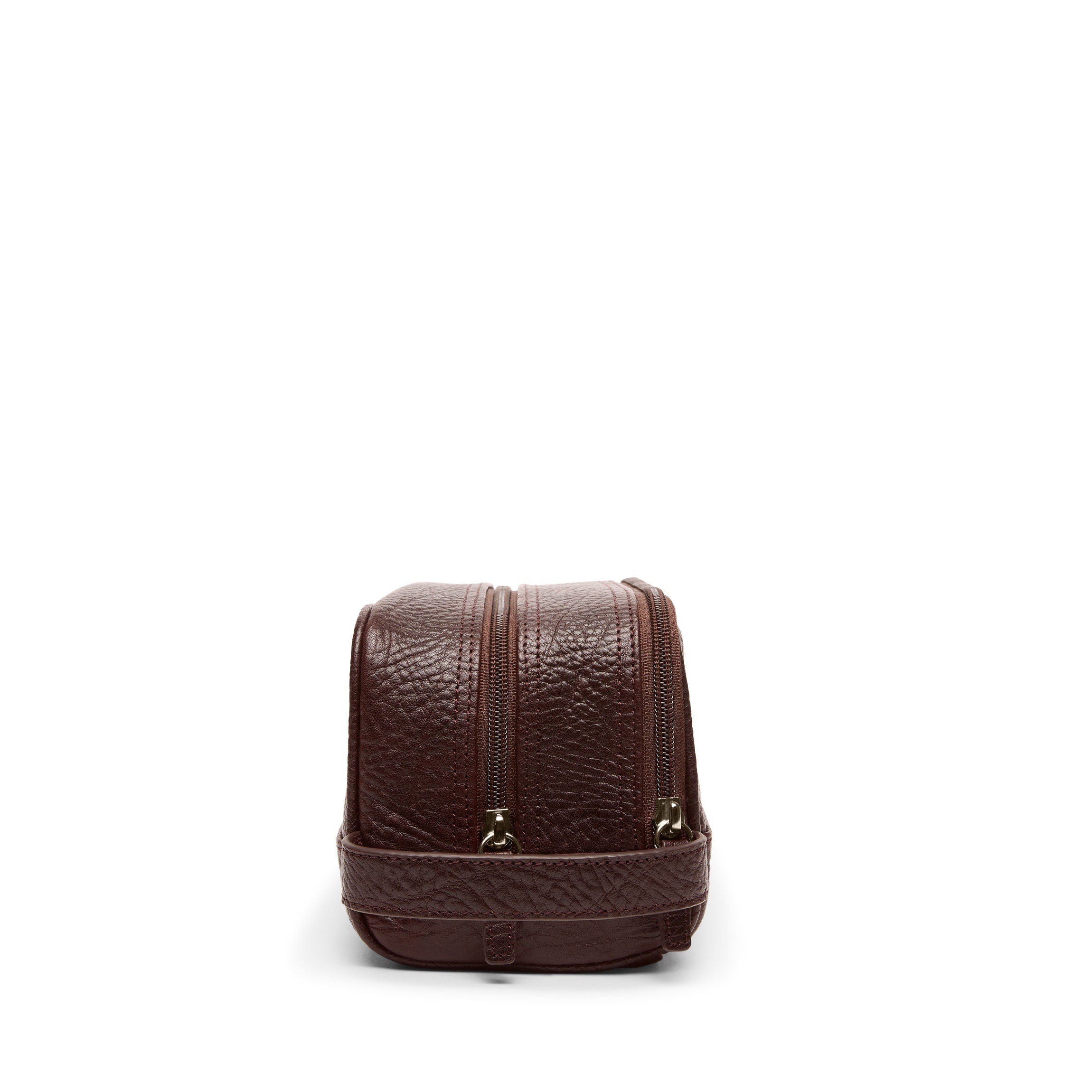 Premium Small Double Zip Toiletry Bag for Travel - Waterproof Cosmetic Organizer (Espresso Brown) - Perfect for Gym, Vacation & Business Trips