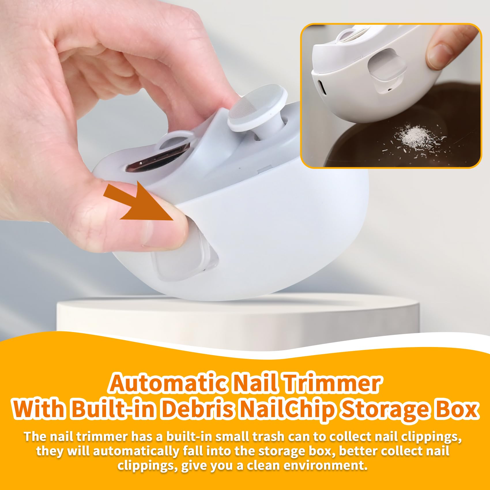 Electric Nail Clipper & Trimmer - 2 in 1 USB Rechargeable Nail File with LED Light & 2 Speed Settings | Safe for Babies, Kids, Adults & Seniors | Perfect for Home, Travel & Salon Use