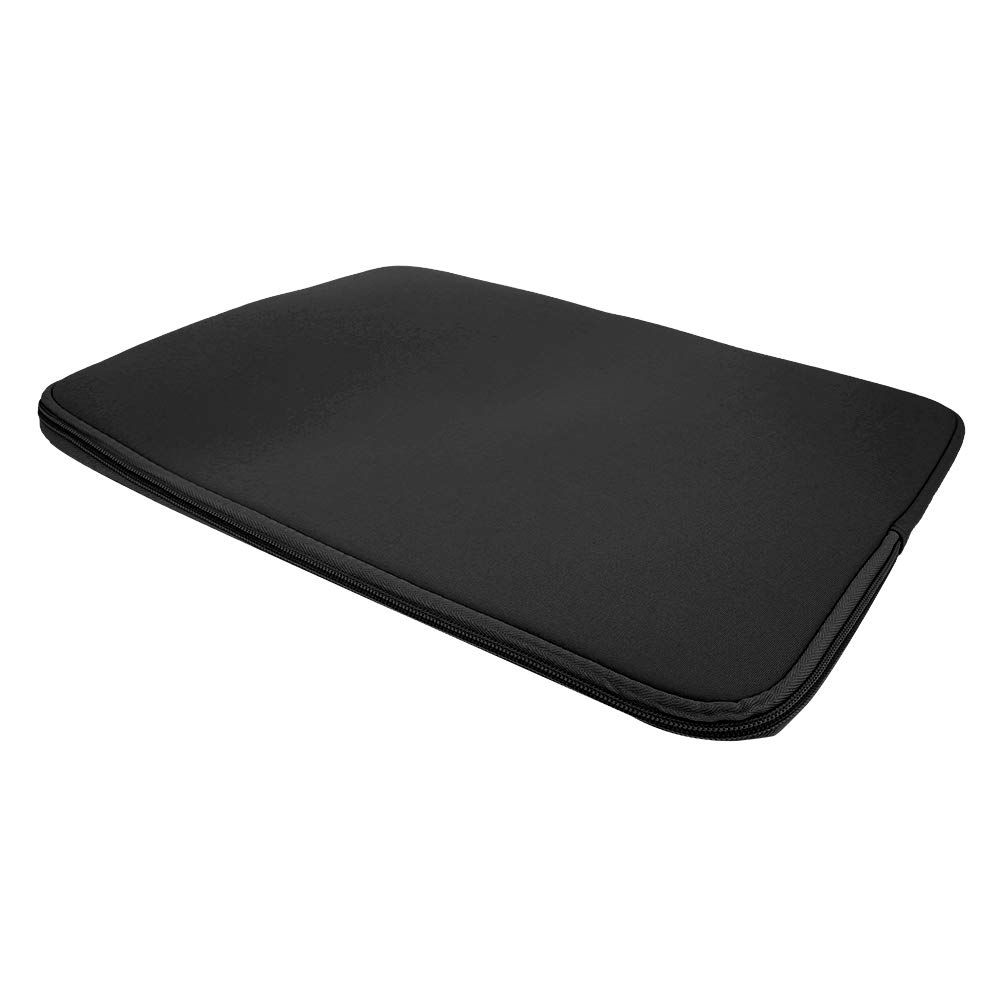 14-15 Inch Double Zipper Laptop Sleeve - Shockproof Protective Case for Notebook & Tablet, Solid Black Design, Perfect for Office, School & Travel