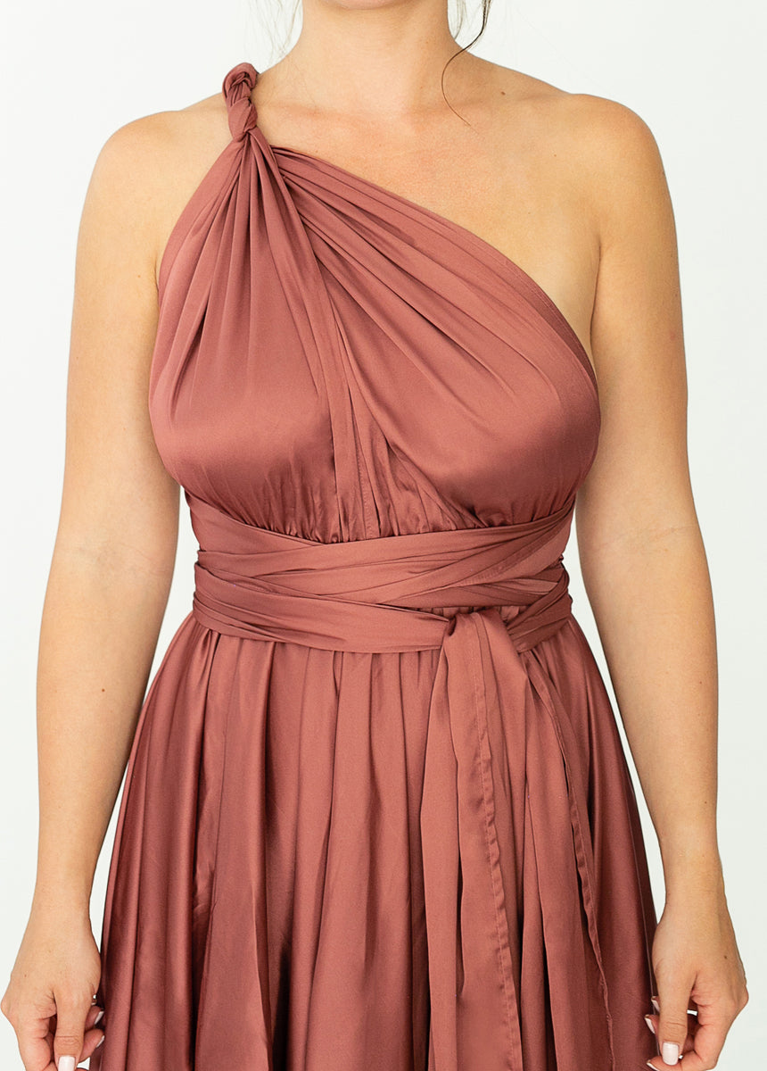 June Impact Dress in Cedarwood - Elegant Women's Summer Midi Dress for Casual Wear, Office & Date Nights | Breathable & Comfortable Fabric
