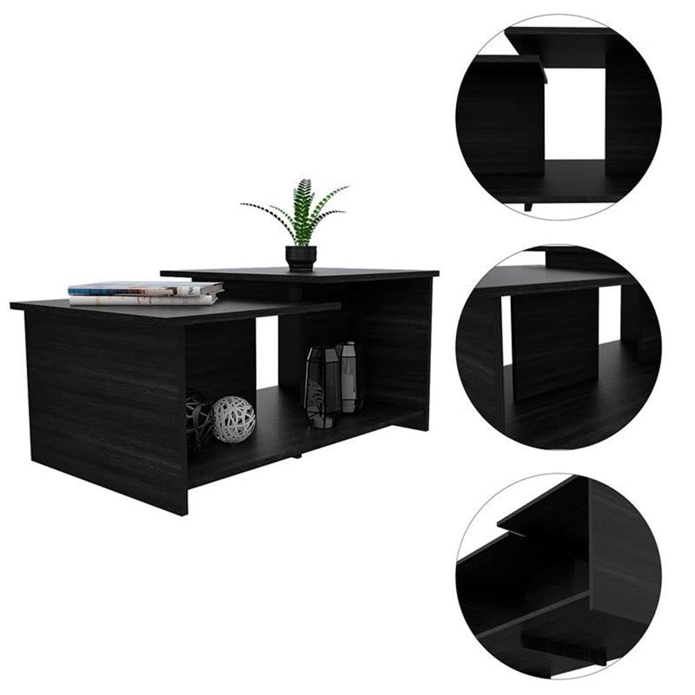 BOWERY HILL Modern Espresso Rectangular Coffee Table - Perfect for Living Room, Office & Lounge Areas