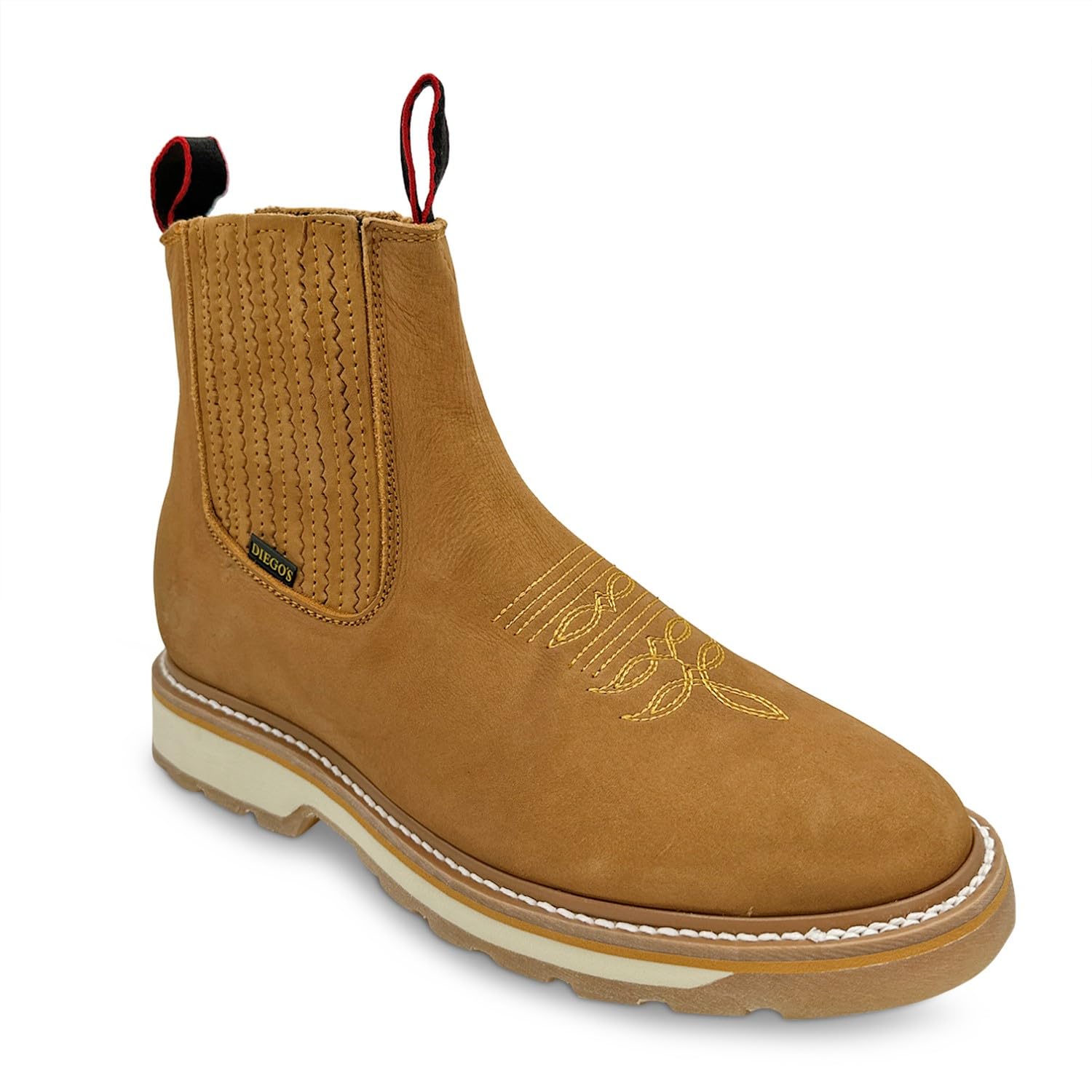 Men's Western Cowboy Boots - Leather Ankle Work Boots with Soft Toe for Rodeo & Casual Wear | Durable Comfort for Ranch, Riding & Everyday Use