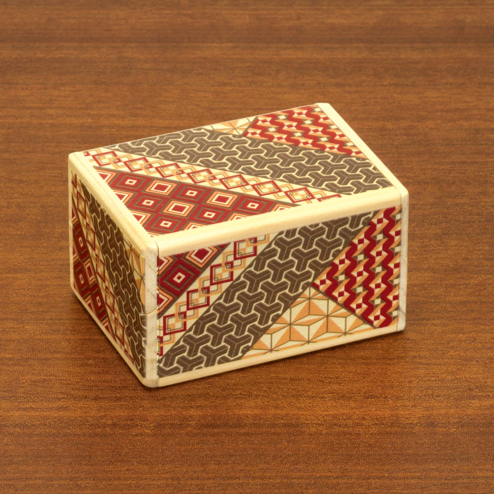 Bits and Pieces - Intricate Wooden Mosaic Puzzle Box with Secret Compartment | 7-Step Brain Teaser Challenge | Money Hiding Gift Box for Adults | Perfect for Escape Rooms, Office Decor & Puzzle Collectors