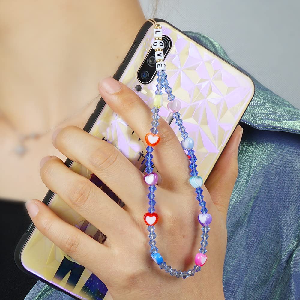 Beaded Phone Lanyard Wrist Strap for Women & Girls - Stylish Beaded Phone Charm Holder - Perfect for Smartphones, ID Cards & Keys - Office, School, Travel Accessory