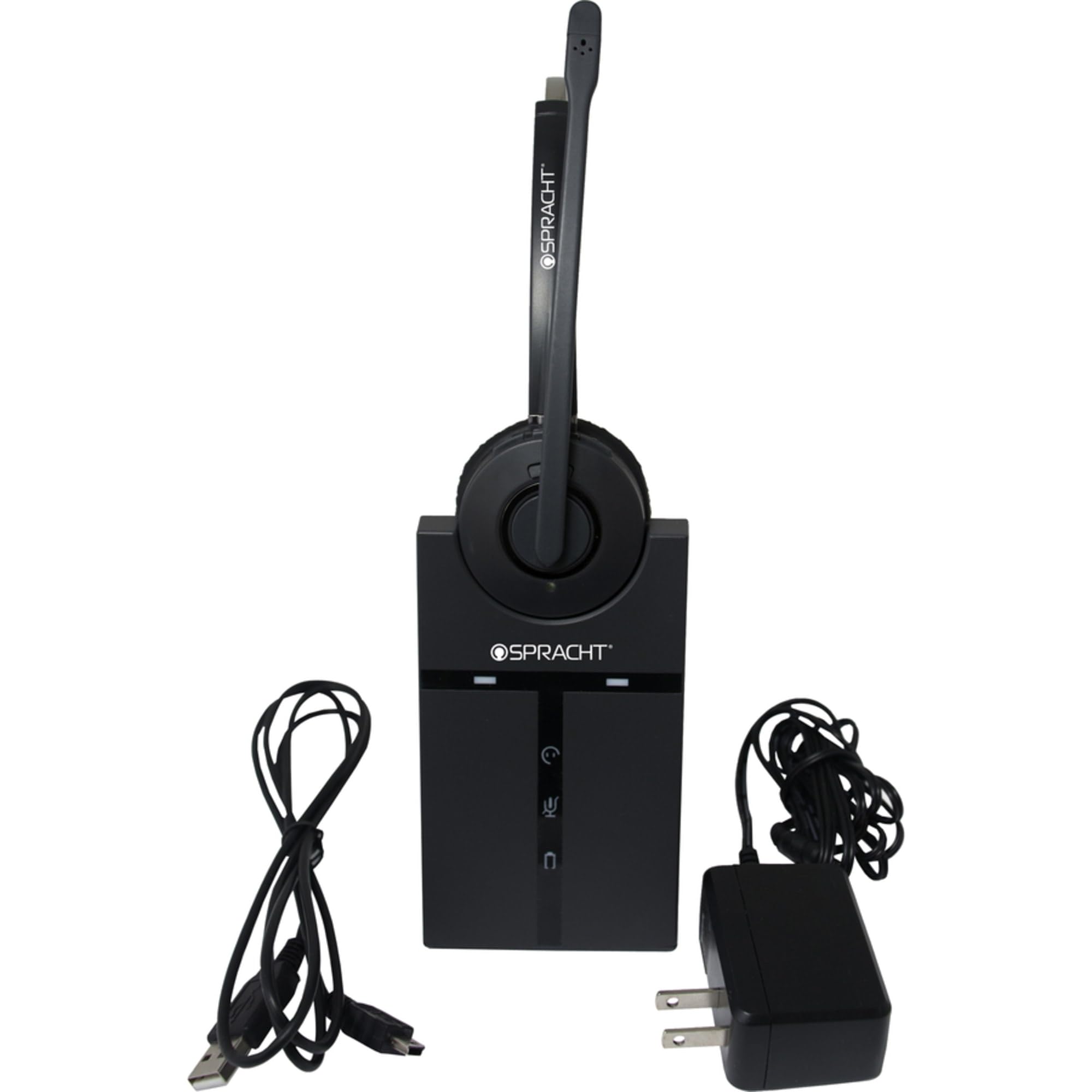 Spracht HS-3010 Wireless DECT USB Headset with Base Station - Bluetooth Office Headset with Noise Canceling Microphone for PC, Mac & Laptops | Perfect for Remote Work, Call Centers & Video Conferencing