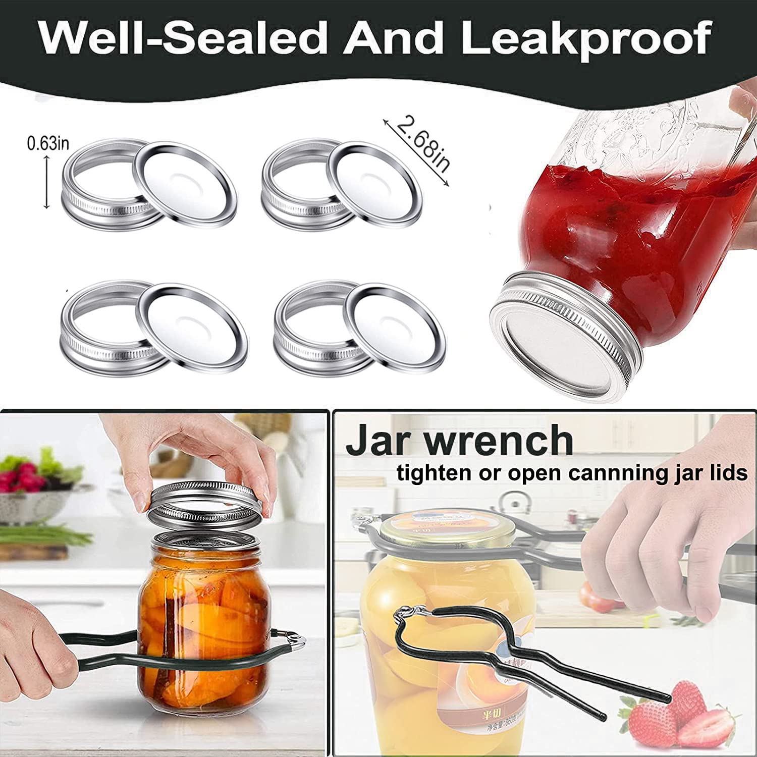 HOMMES Mason Jar Canning Supplies Starter Kit - Pot, Funnel, Lifter, Wrench, Tongs, Lid Lifter & Bubble Remover for Home Canning, Preserving Food, DIY Jams & Pickles