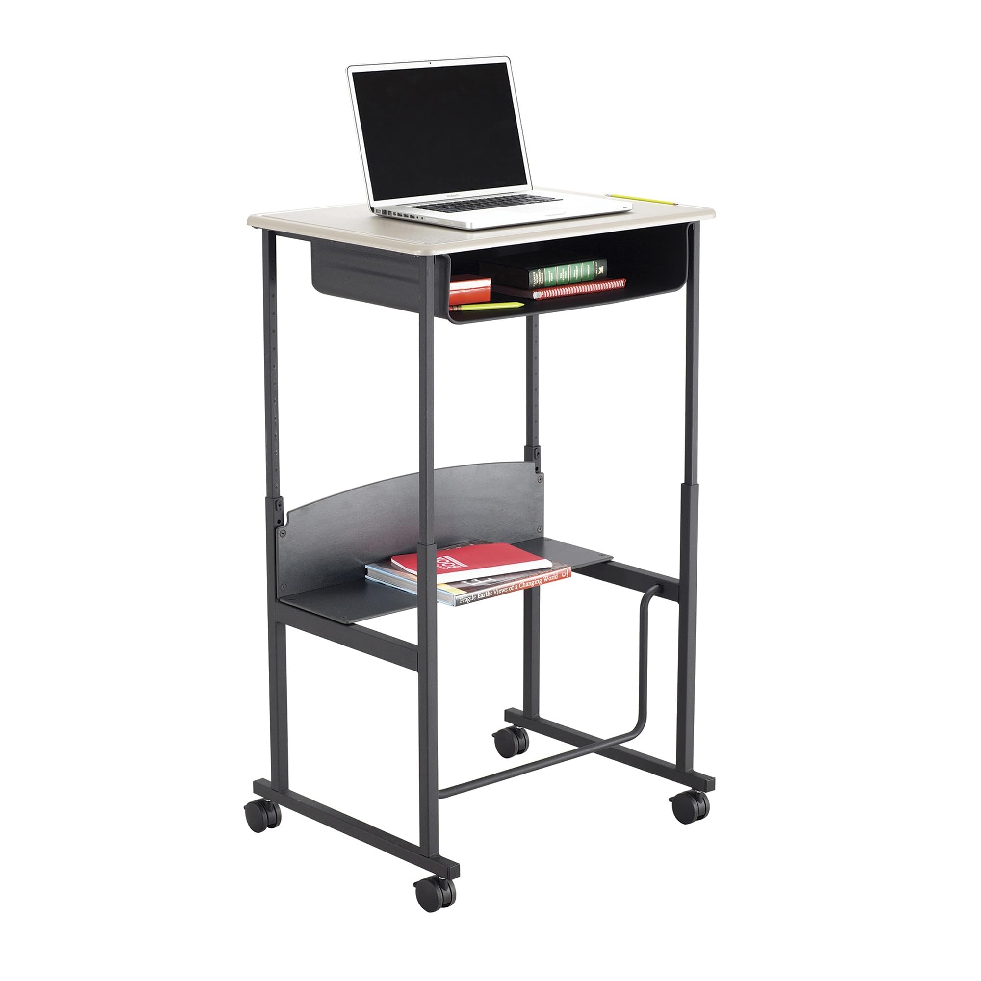 Safco® Locking Carpet Casters for AlphaBetter® Desks - 2.5 Inch Heavy Duty Black Office Chair Wheels (Set of 4) - Perfect for Carpeted Floors in Home Offices, Classrooms & Workspaces