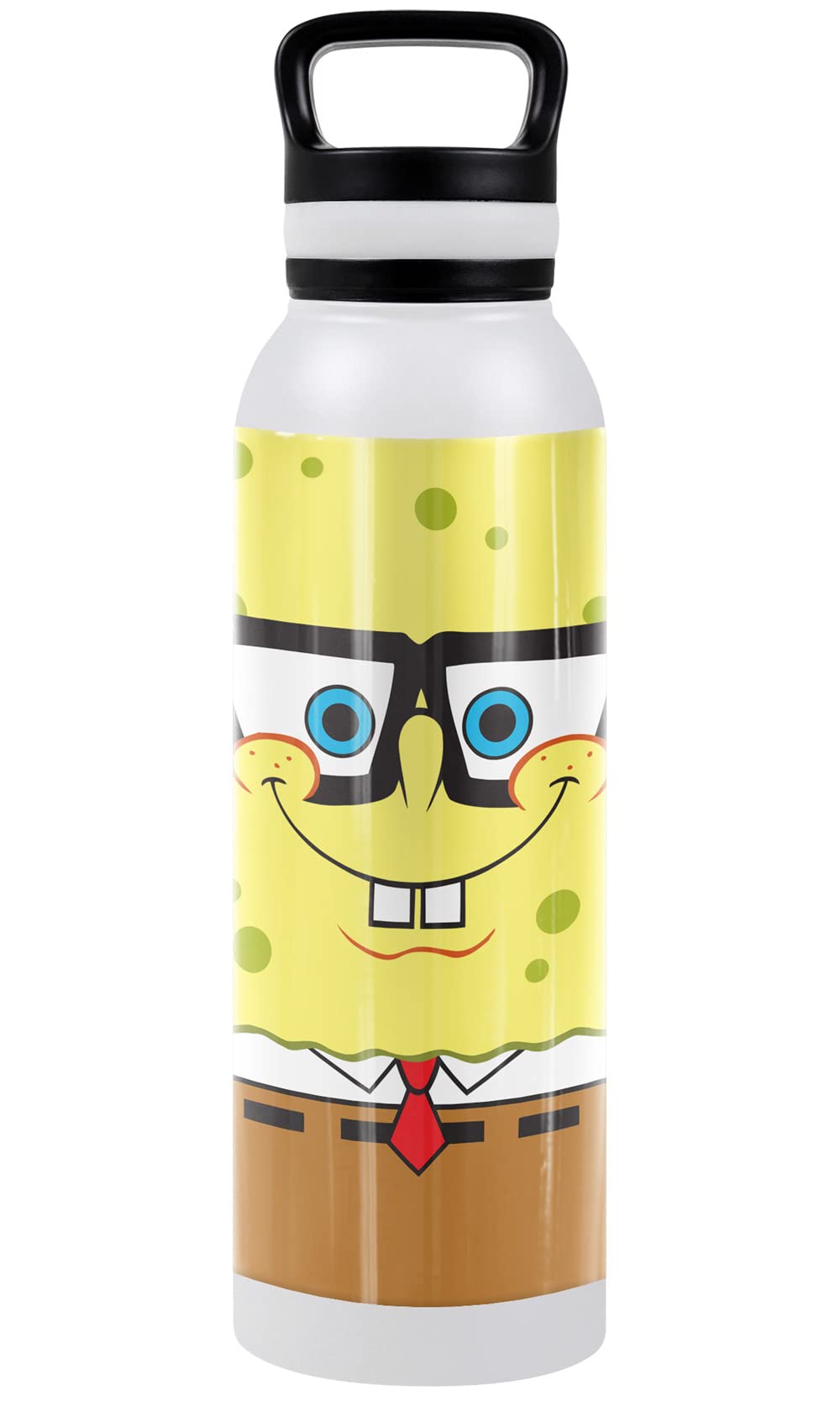 Spongebob Official Insulated Stainless Steel Water Bottle 24oz - Vacuum Sealed, Leak Proof, Loop Cap - Perfect for School, Gym, Outdoor Adventures & Spongebob Fans Collection