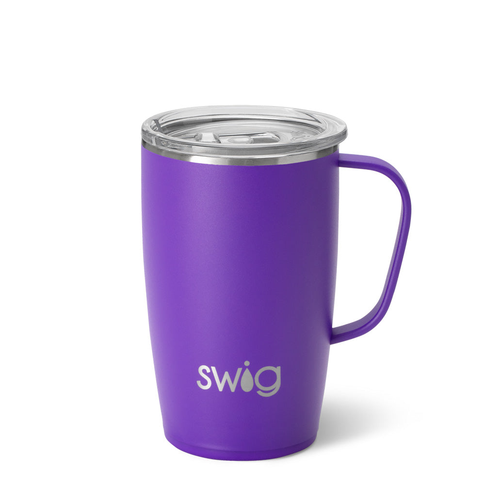 18oz Insulated Purple Travel Mug - Leak-Proof Stainless Steel Coffee Thermos for Hot & Cold Drinks - Perfect for Commuting, Camping & Outdoor Adventures