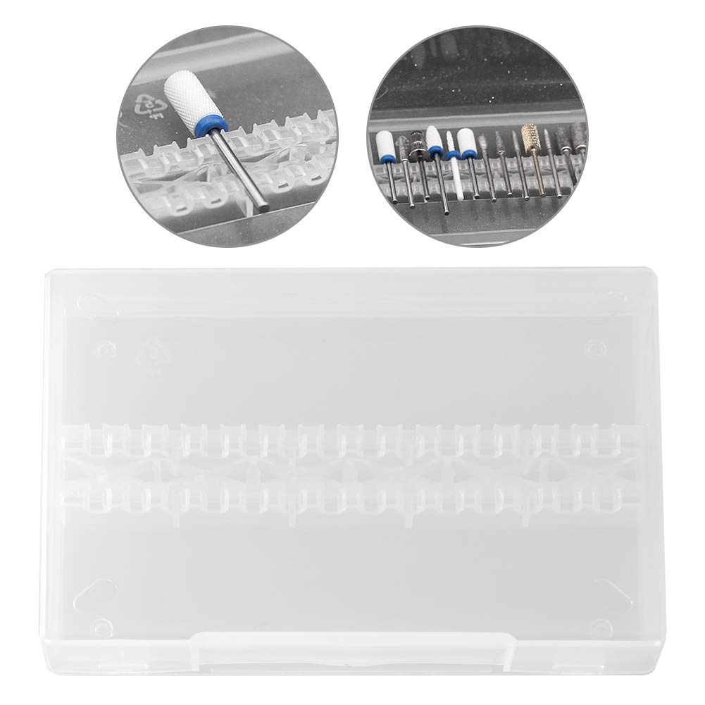 **14-Hole Nail Drill Bit Holder Case - Empty Nail Grinding Organizer Stand for Manicure Tools | Portable Storage & Display for Home & Salon Use | Perfect for Nail Art, Polishing & Drilling**