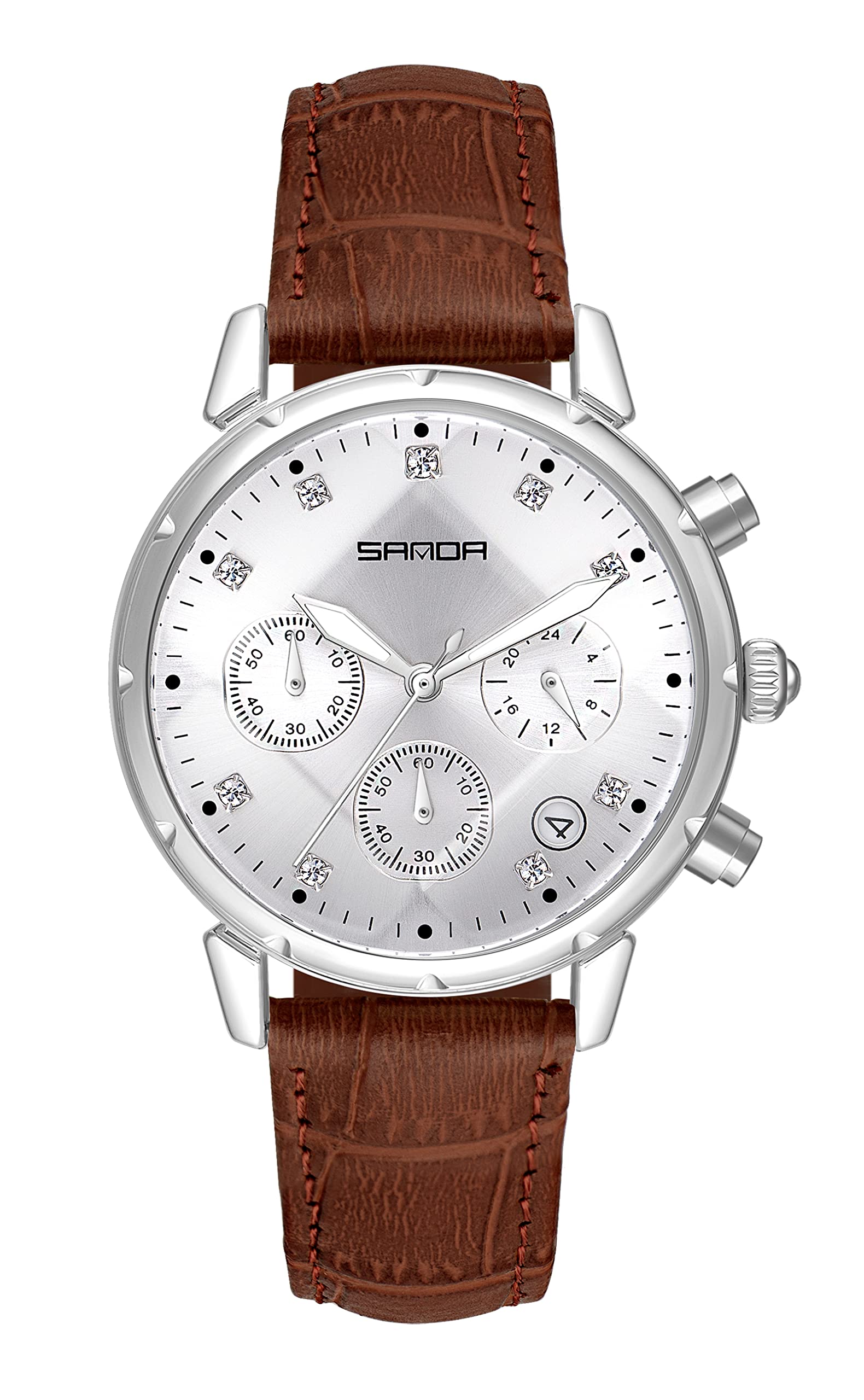 Findtime Elegant Ladies Watches for Women - Rose Gold Analog Quartz Watch with Diamond Accents, Leather Strap & Waterproof Design - Perfect for Office, Party & Everyday Wear