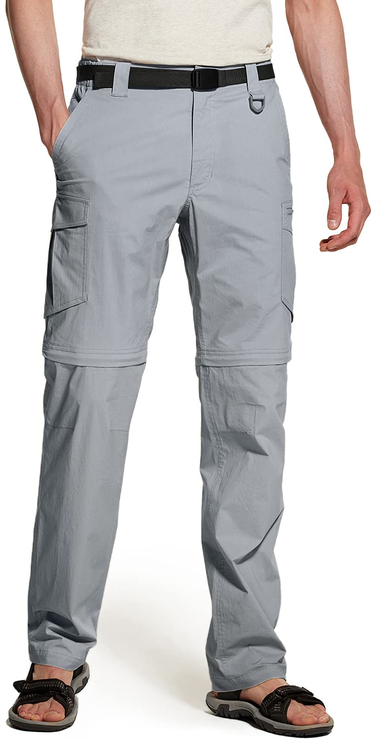 CQR Men's Convertible Cargo Pants - Water Resistant Hiking Pants with Zip-Off Legs | Lightweight Stretch UPF 50+ Outdoor Work Pants for Camping, Hiking & Travel