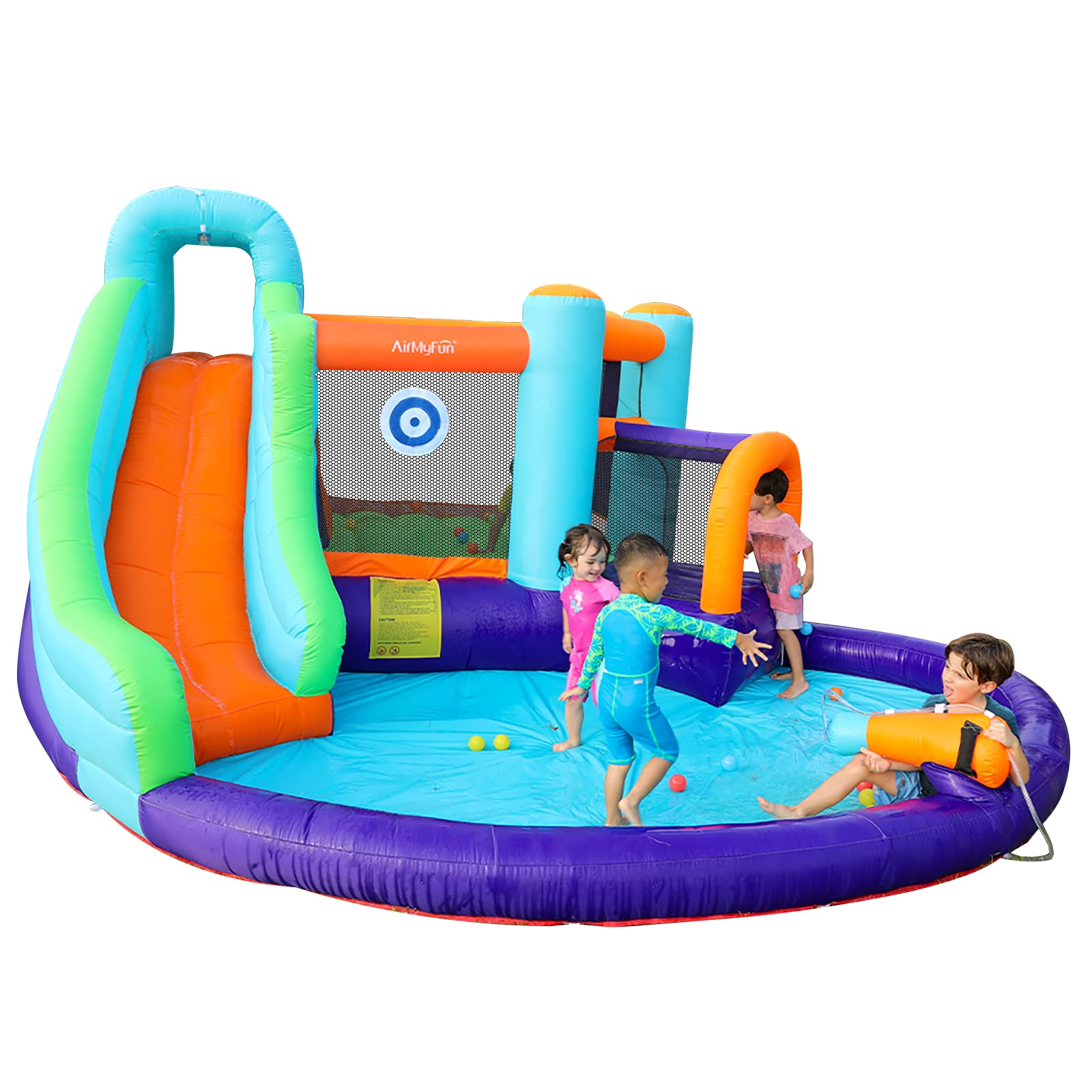 **AirMyFun Inflatable Water Slide & Bounce House for Kids - Wet & Dry Play with Climbing Wall, Jumping Area & Splash Pool - Outdoor Summer Fun for Backyard, Parties & Events**    (Note: This optimized title includes SEO-friendly keywords, translates any Chinese elements, and adds usage scenarios like backyard, parties, and events.)