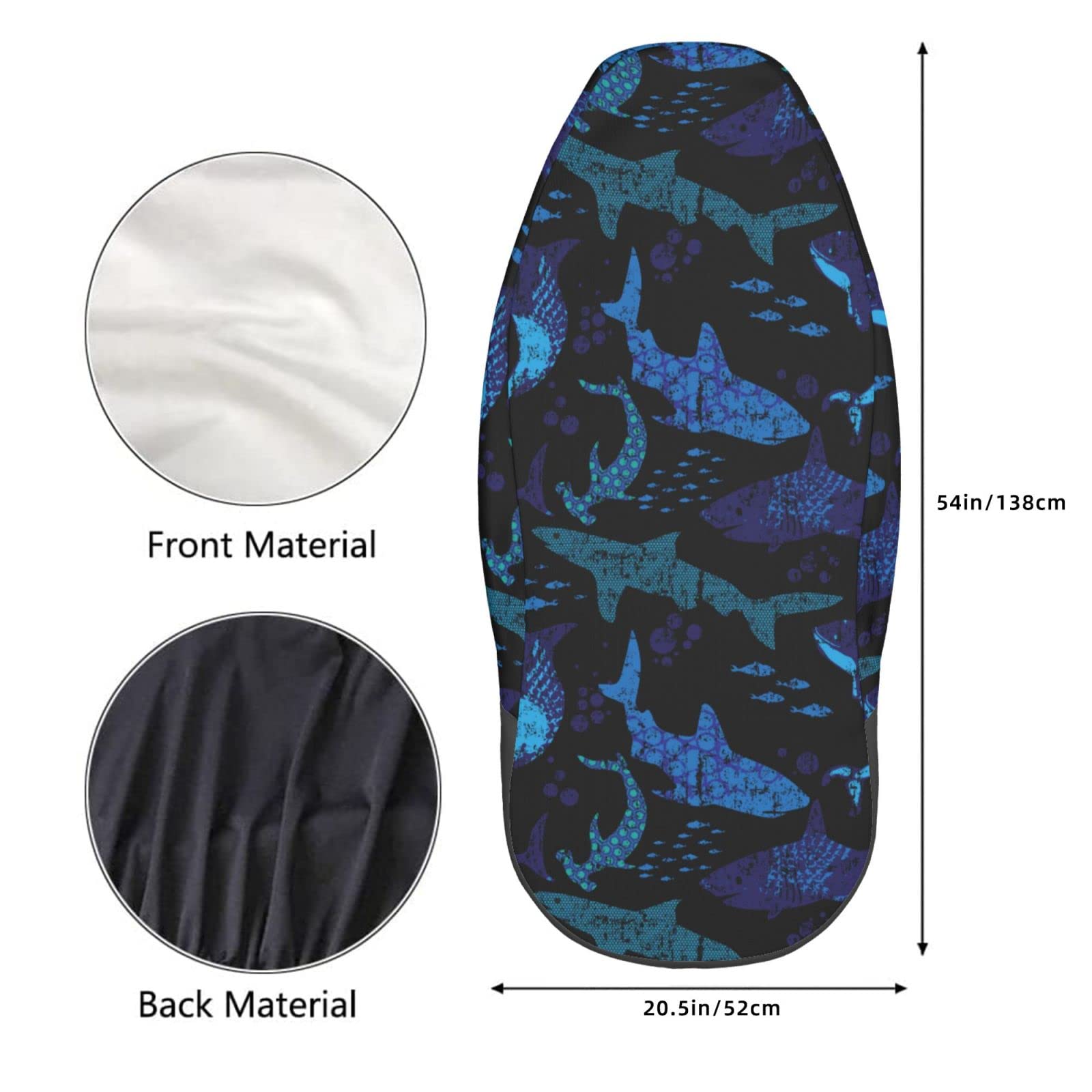 Premium Delerain 2-Piece Car Seat Covers - Universal Fit for Most Cars, SUVs, Sedans & Trucks | Shark Design Interior Protector | Perfect for Daily Commute, Road Trips & Family Travel