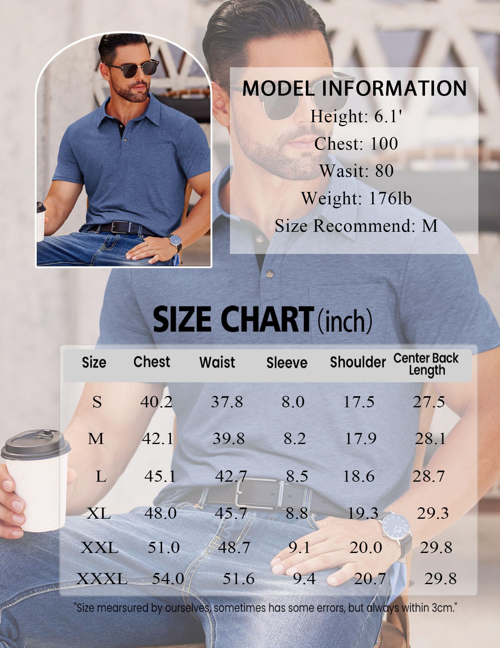 COOFANDY Men's Short Sleeve Polo Shirt - Breathable Casual Button Down Golf Shirt for Summer | Comfortable Dressy T-Shirt for Work, Golf & Outdoor Activities